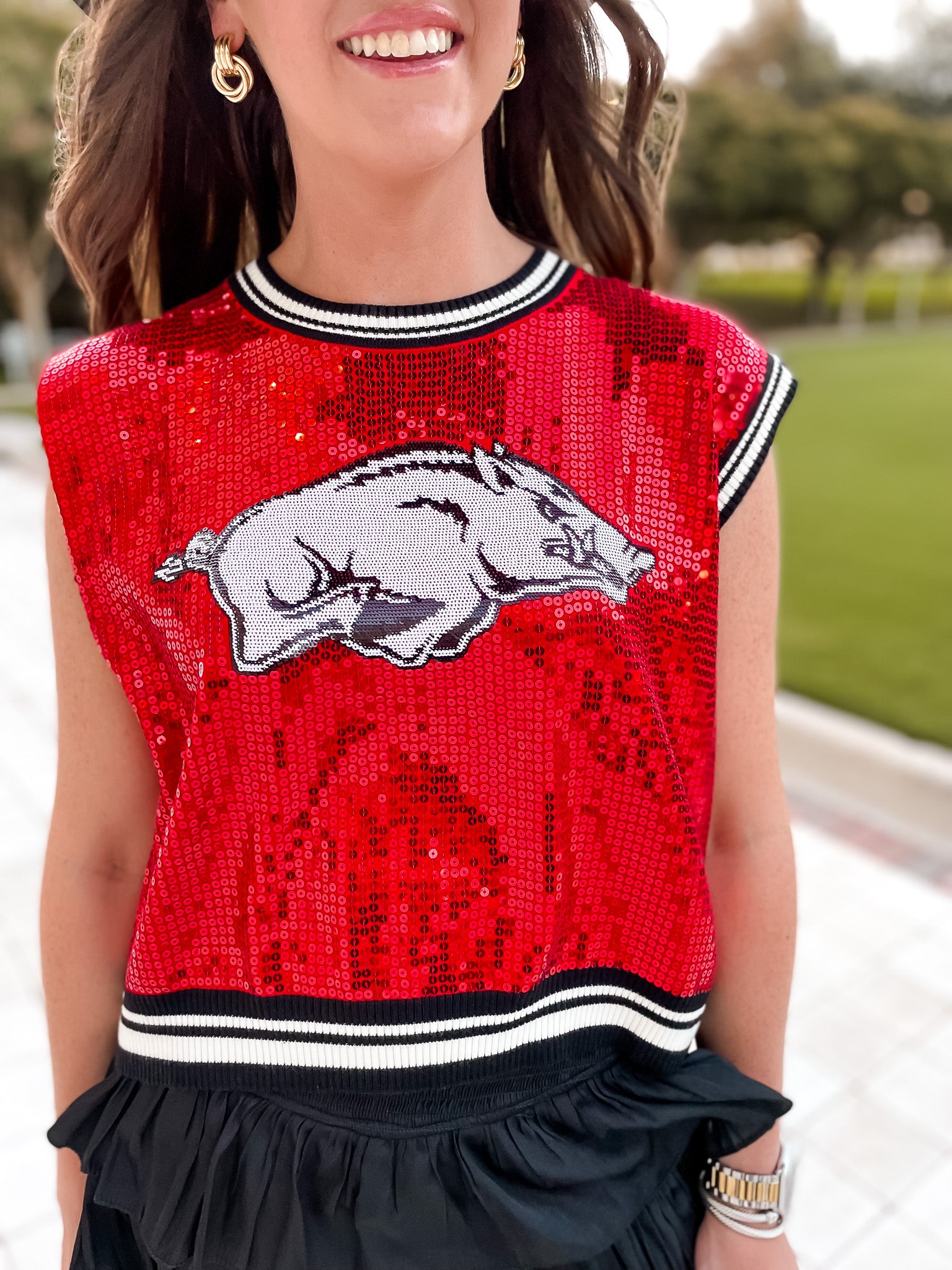 Queen Of Sparkles - Arkansas Sequin Mascot Tank