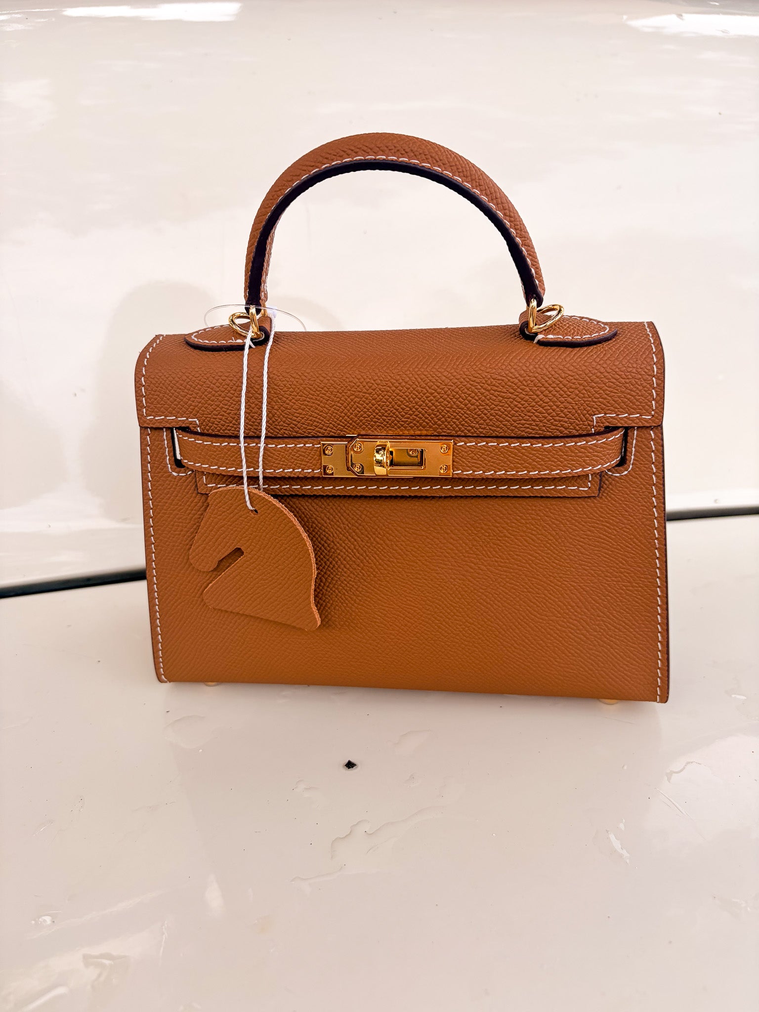 Jana Leather Satchel Bag - Brown