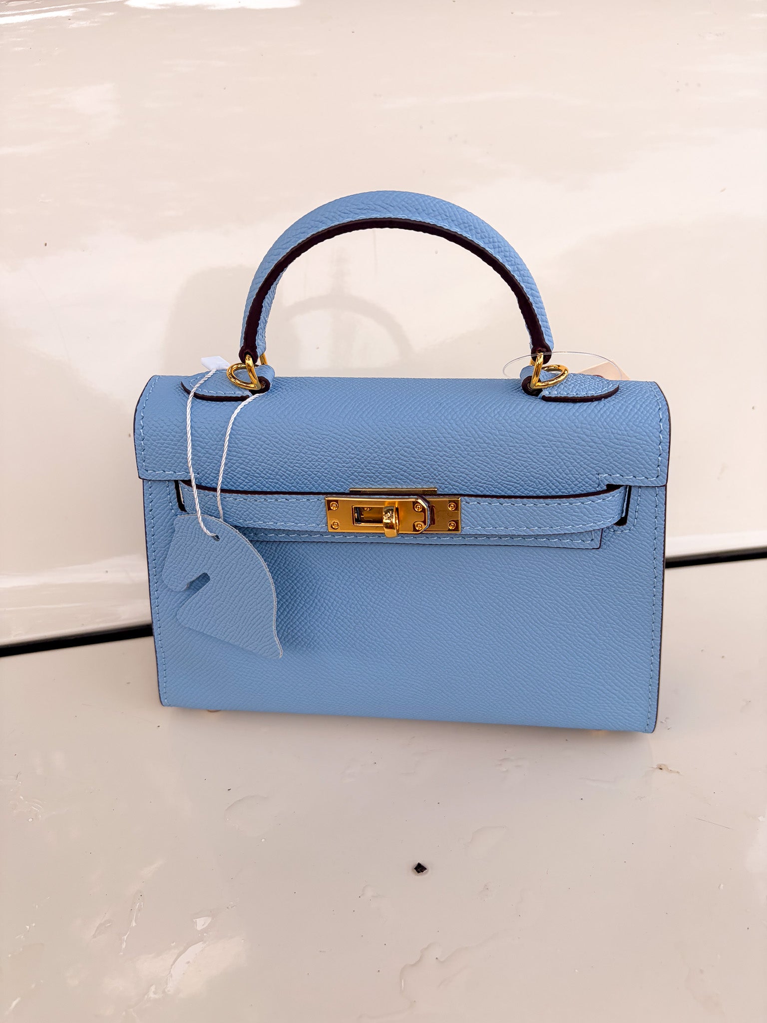 Jana Leather Satchel Bag - Blue