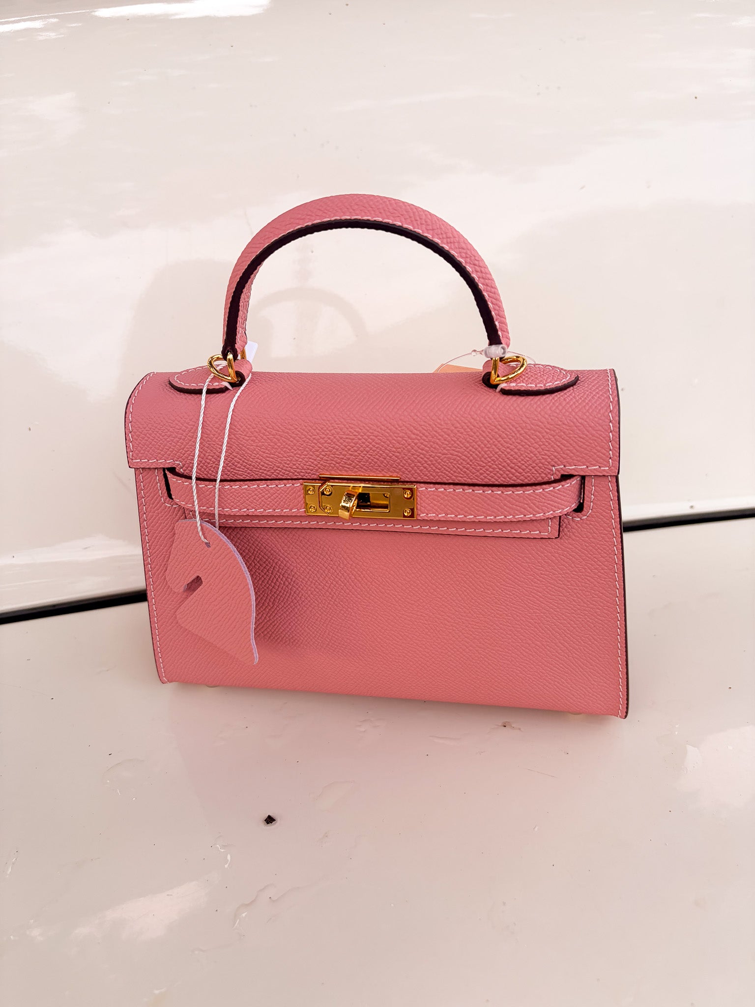 Jana Leather Satchel Bag - Pink