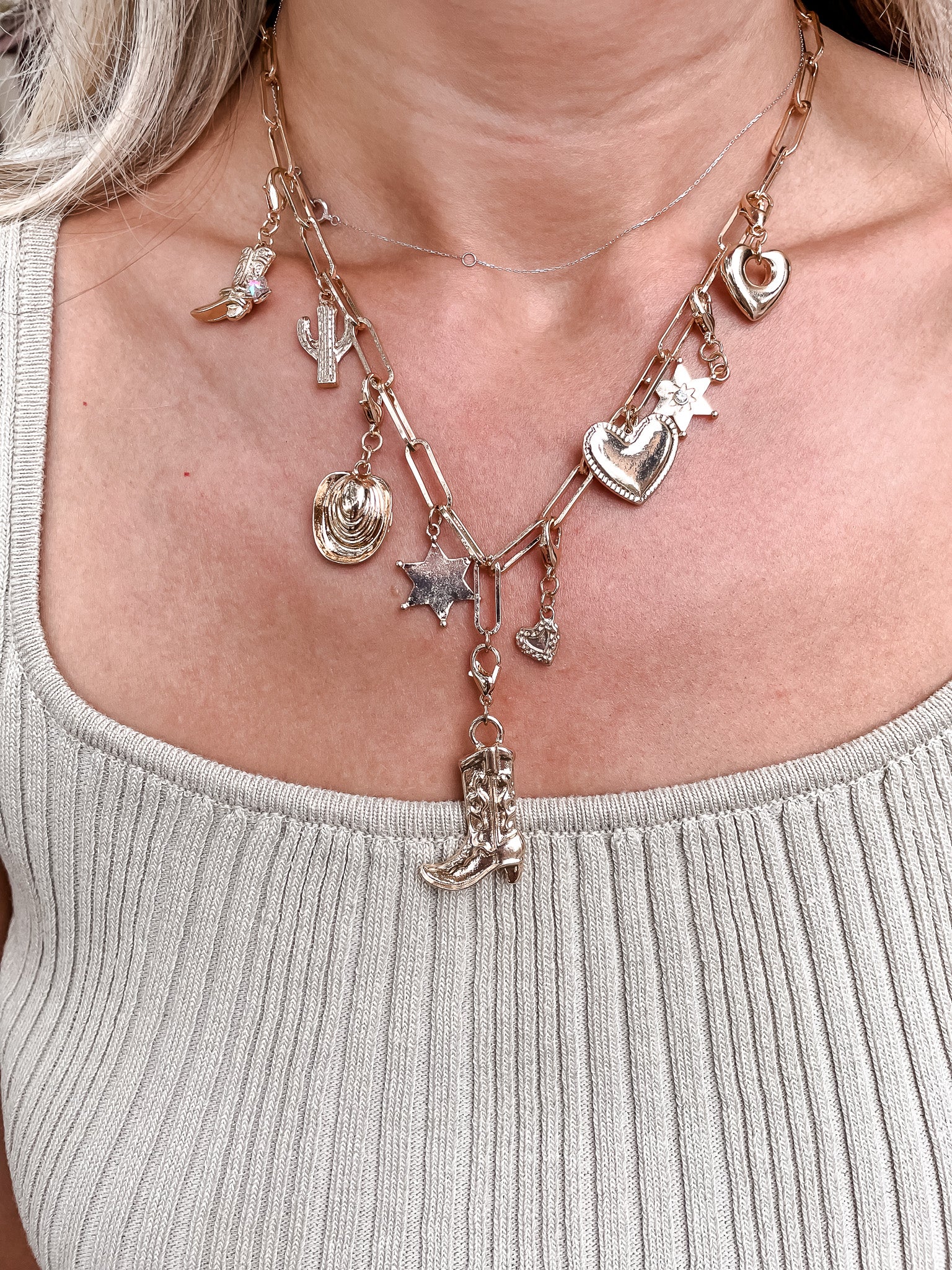Western Boot Changeable Charm Necklace