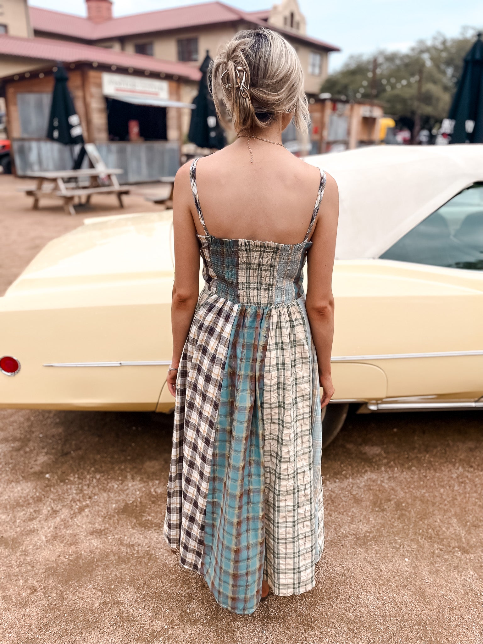 Pieces Of Plaid Dress - Olive/Mint