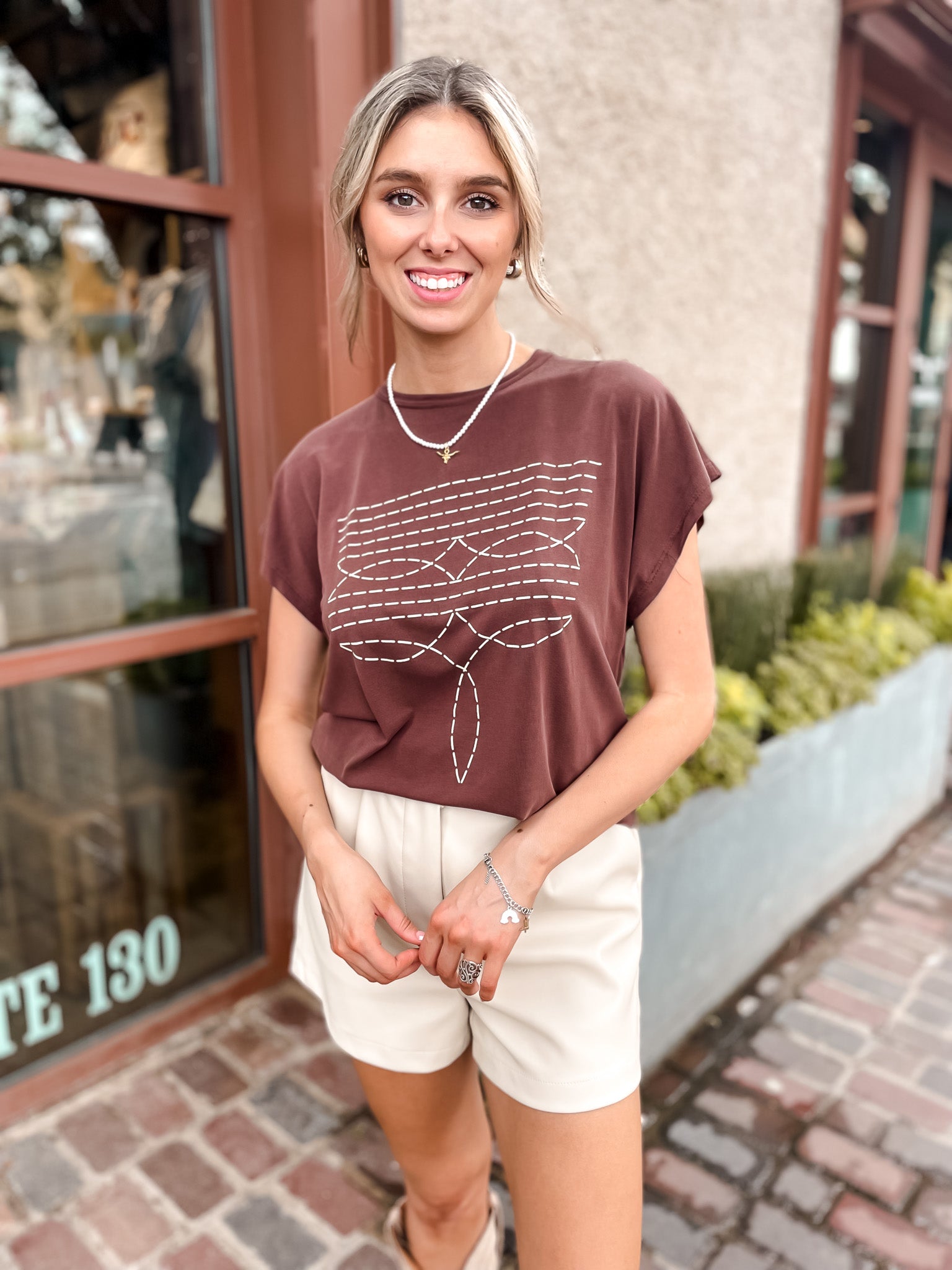 8912 Boot Stitch Tunic - Brown