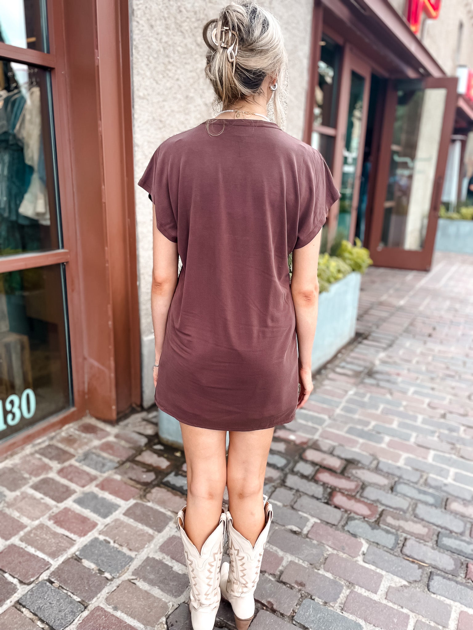 8912 Boot Stitch Tunic - Brown