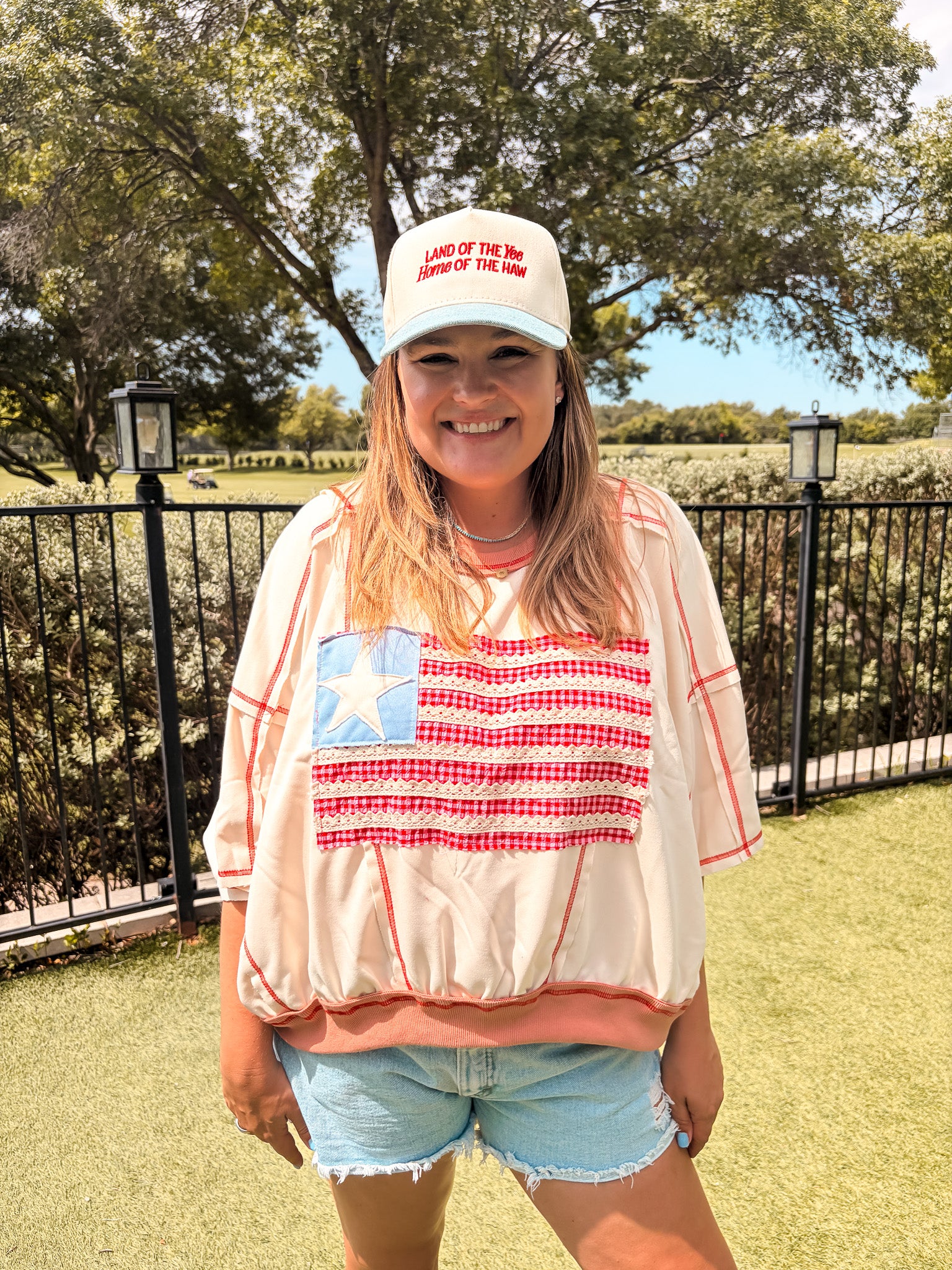 Flag Patchwork Oversized Top