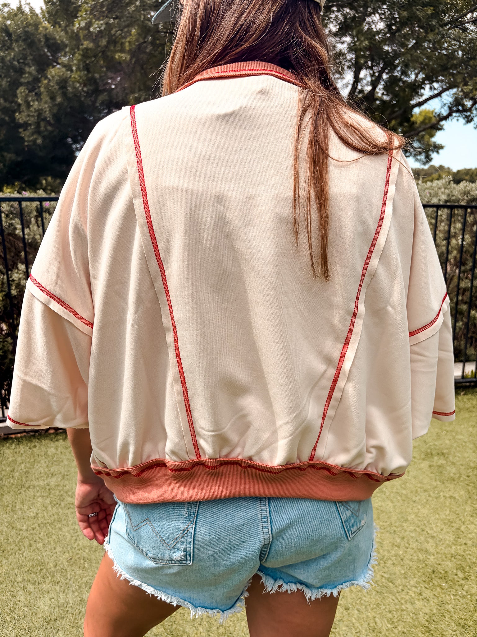 Flag Patchwork Oversized Top