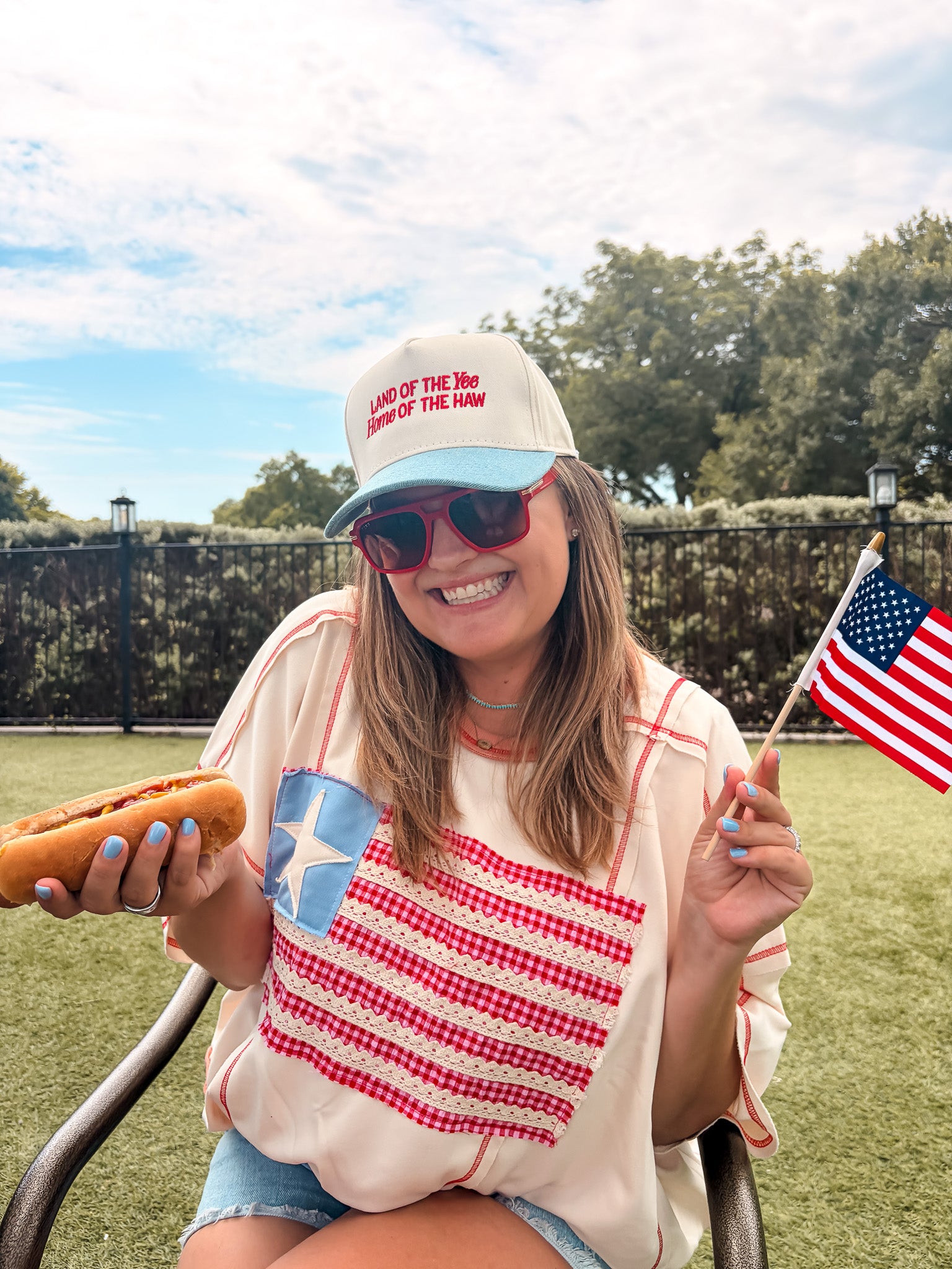 Flag Patchwork Oversized Top