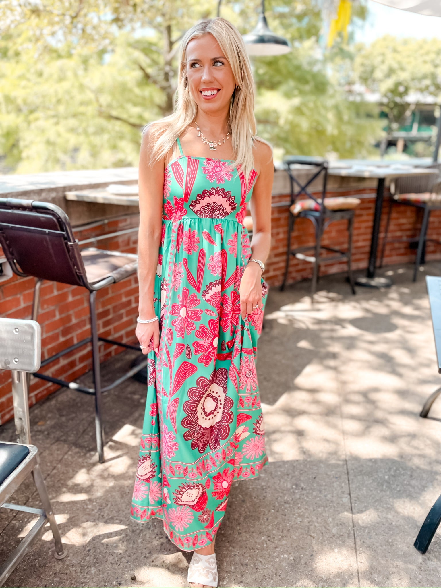 Emerald Floral Dress