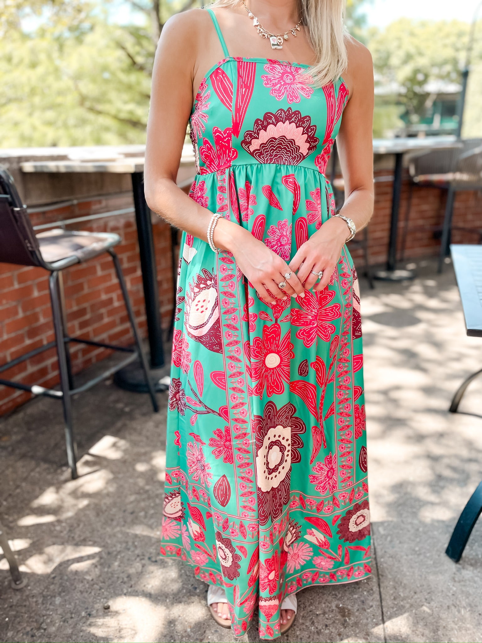 Emerald Floral Dress