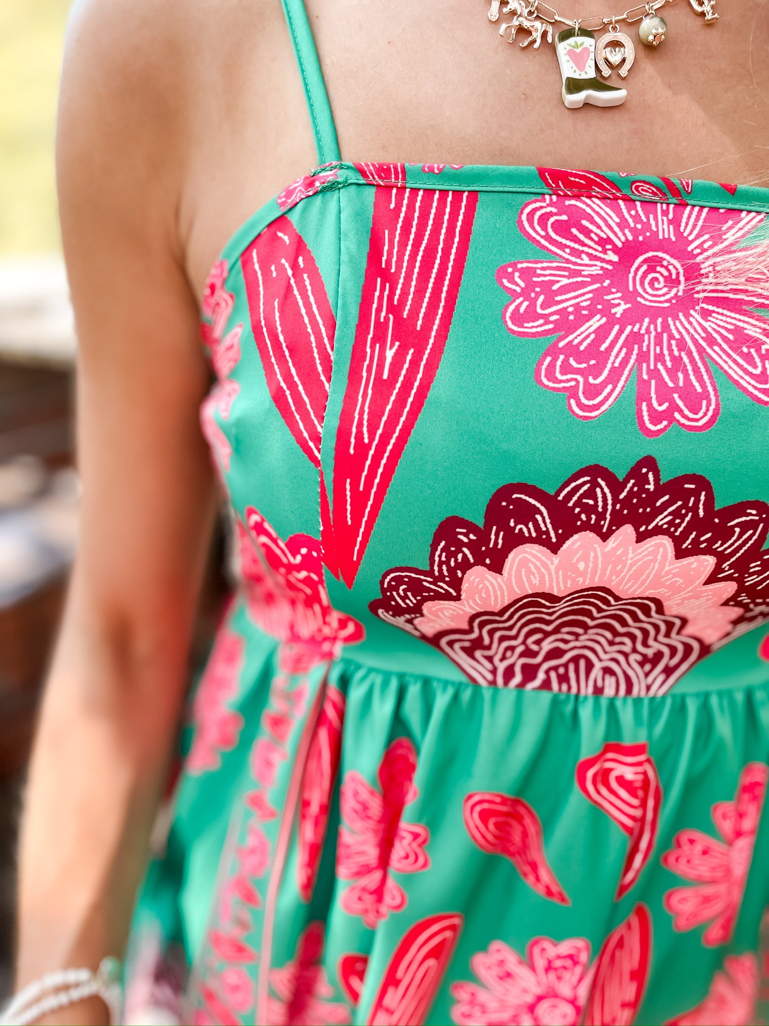 Emerald Floral Dress