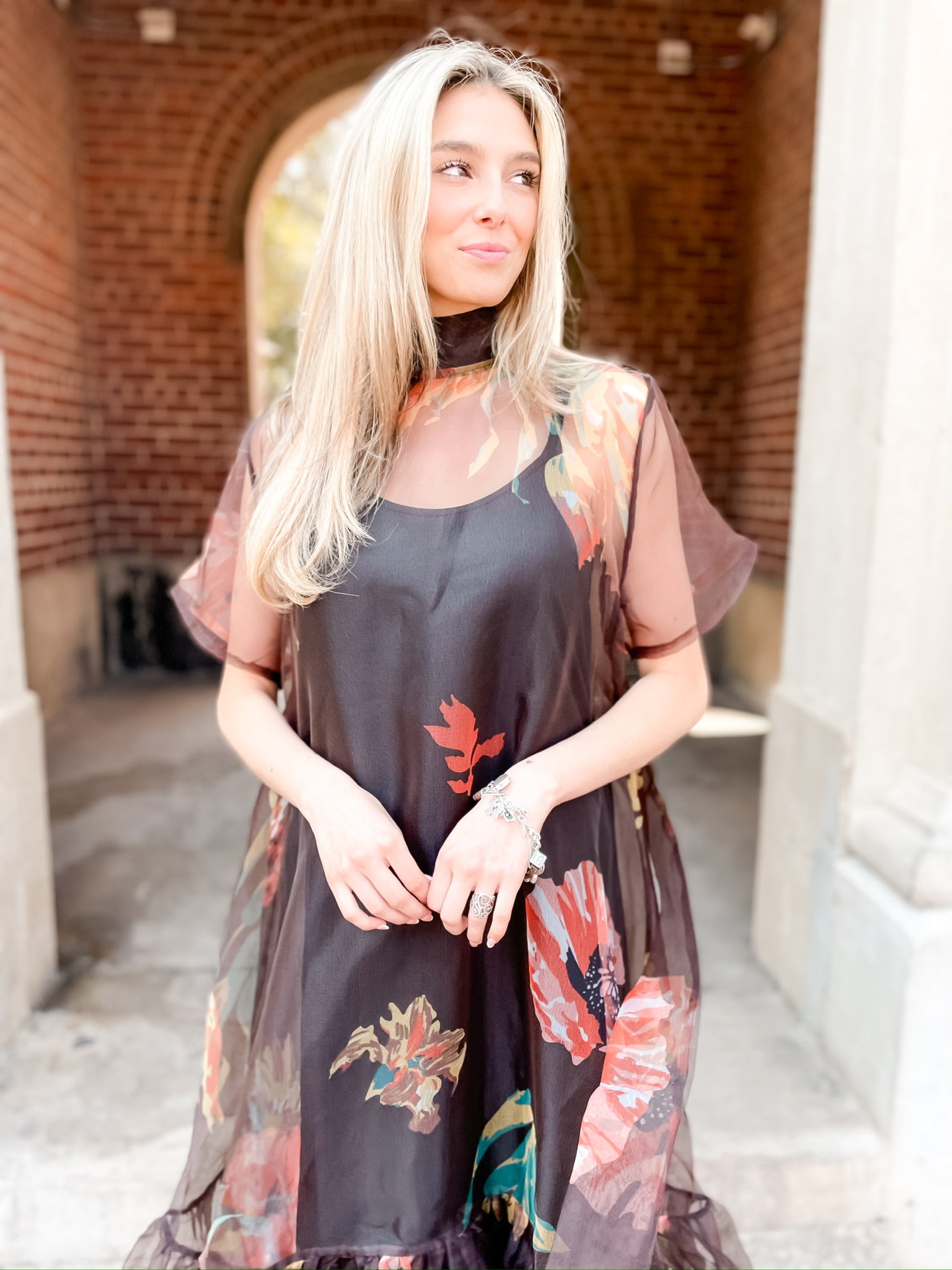 Calamigos Floral Dress - Chocolate