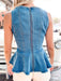 Denim Peplum Top - Tucker Brown