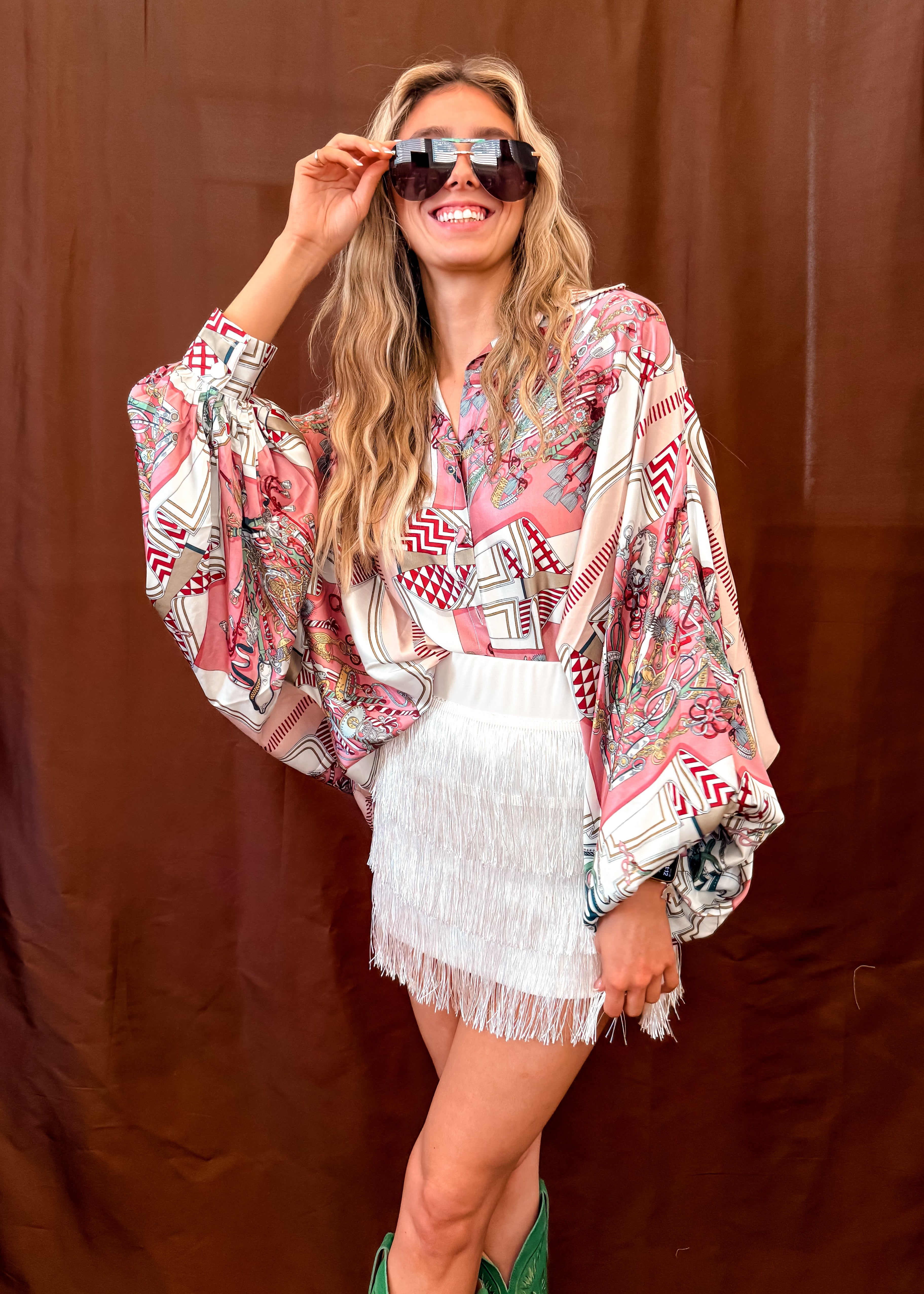 Belted Things Top - Pink