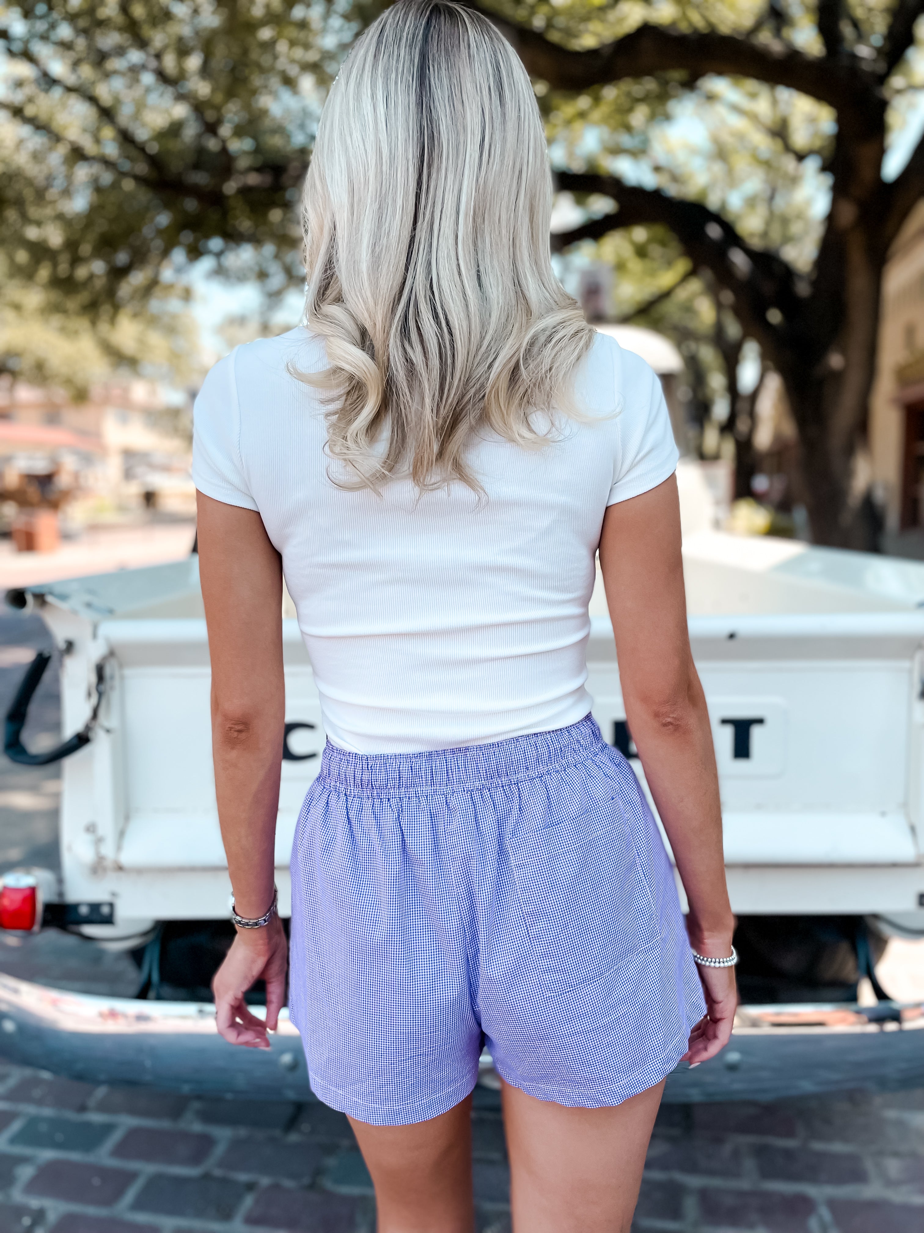 Gingham Shorts - Purple