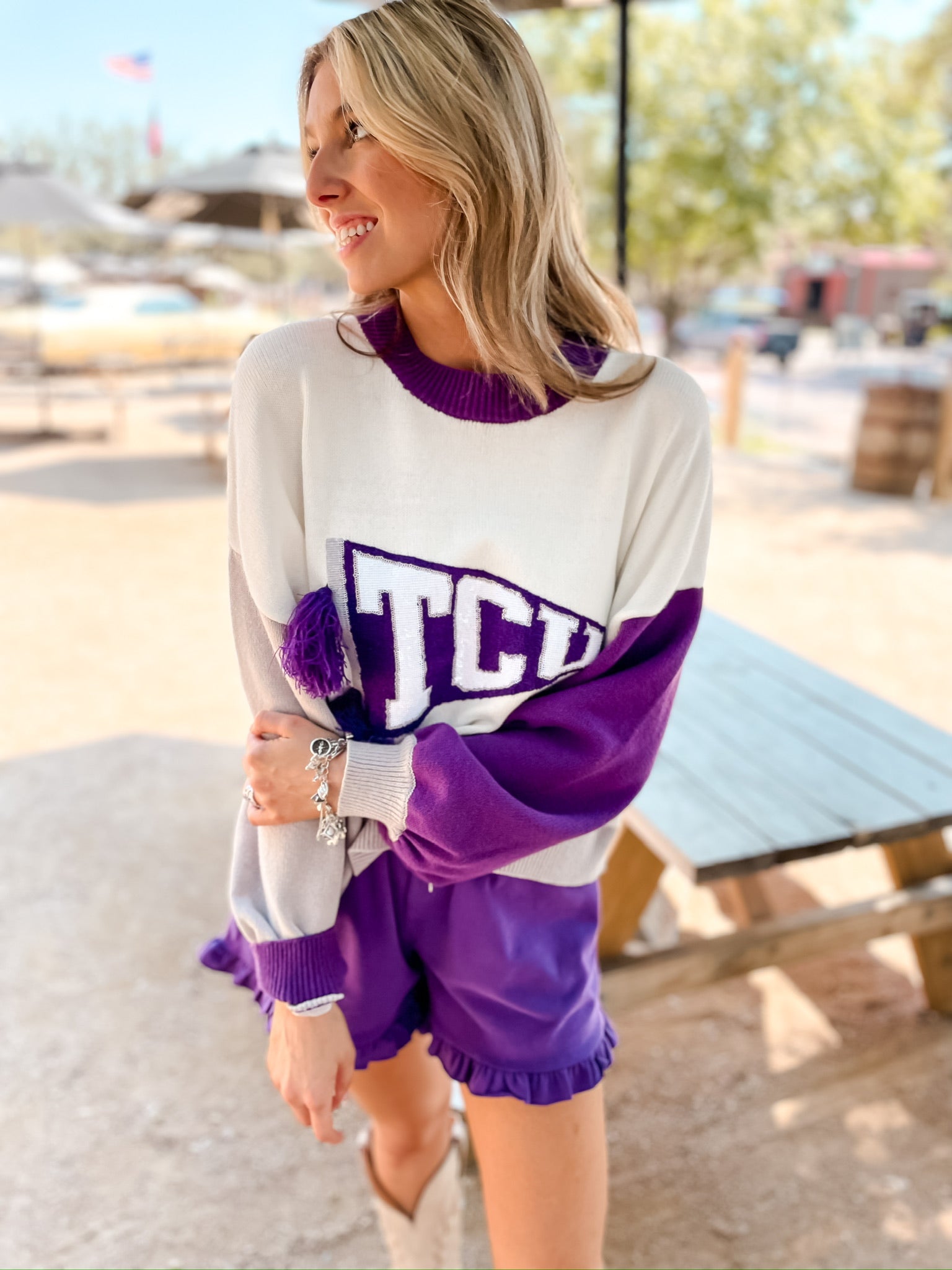 TCU Pennant Sweater