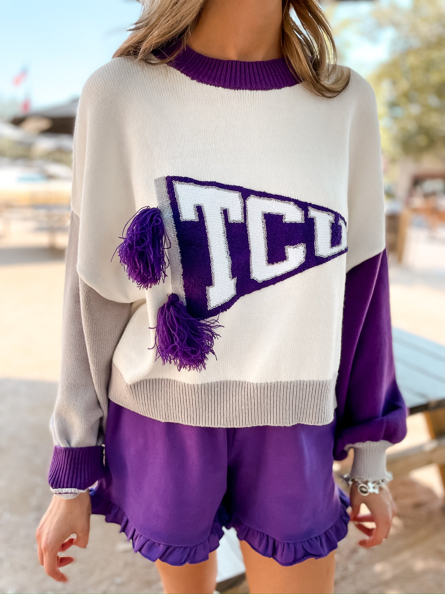TCU Pennant Sweater