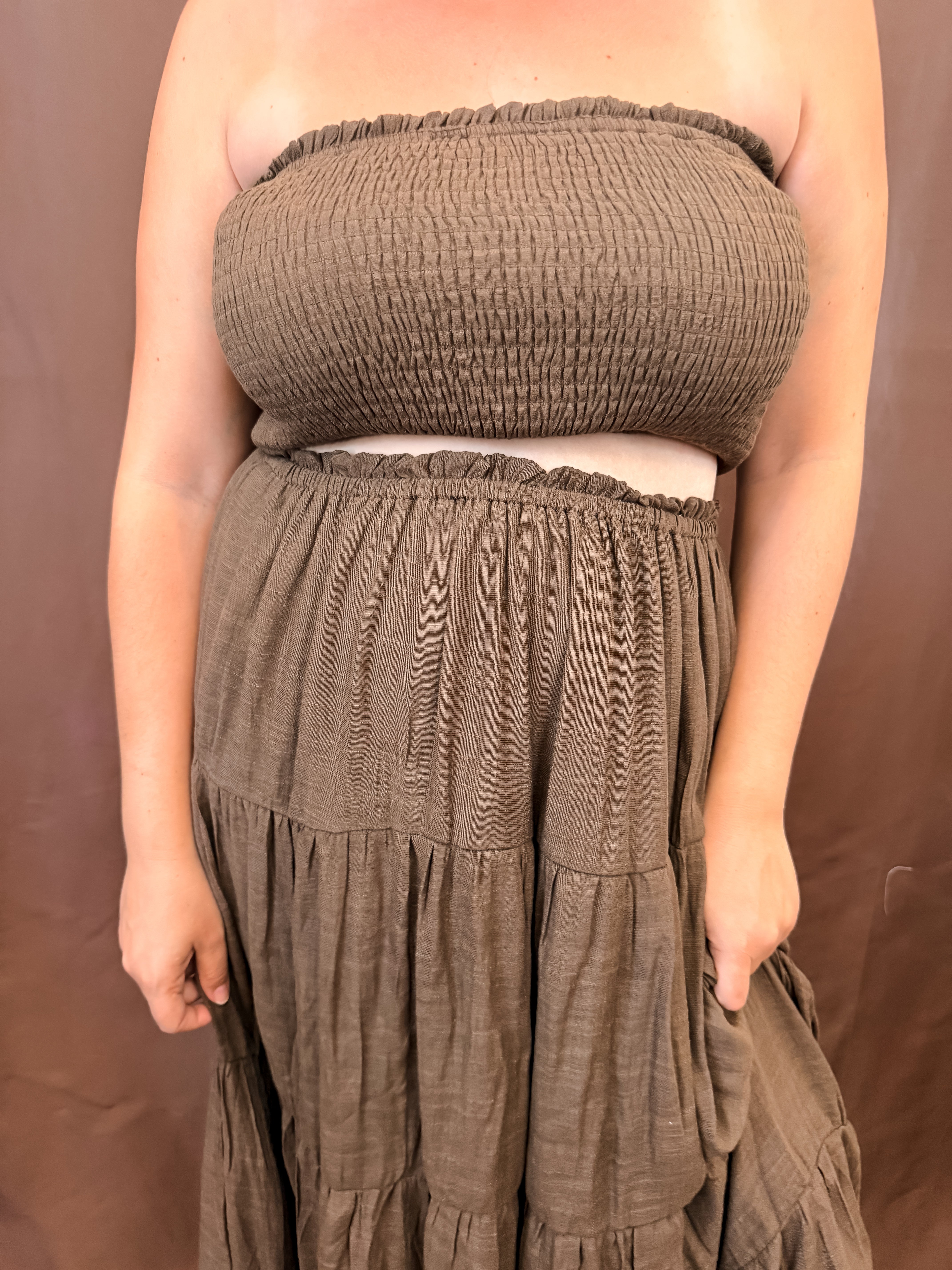 Tube Top & Skirt Set - Chocolate