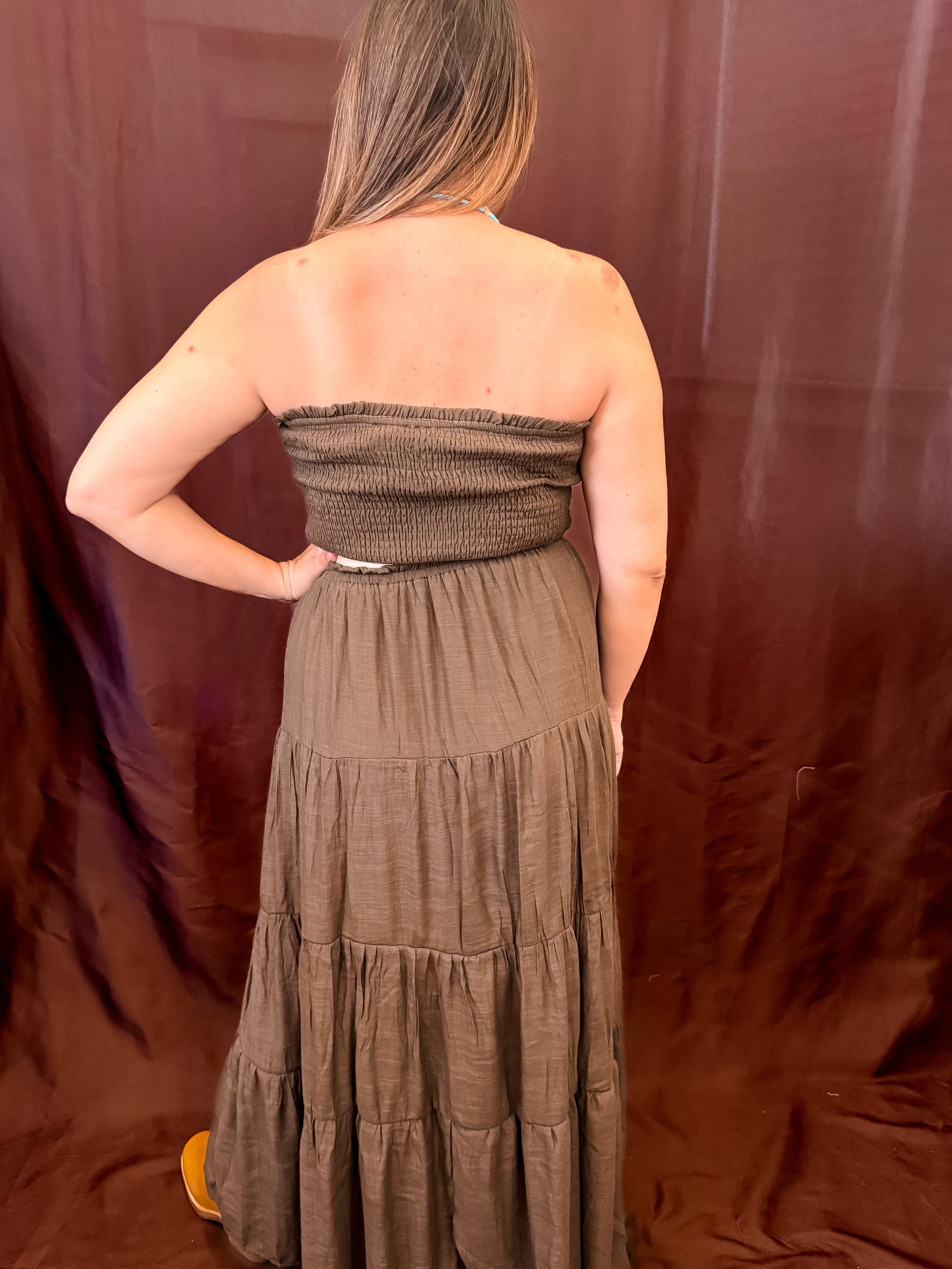 Tube Top & Skirt Set - Chocolate