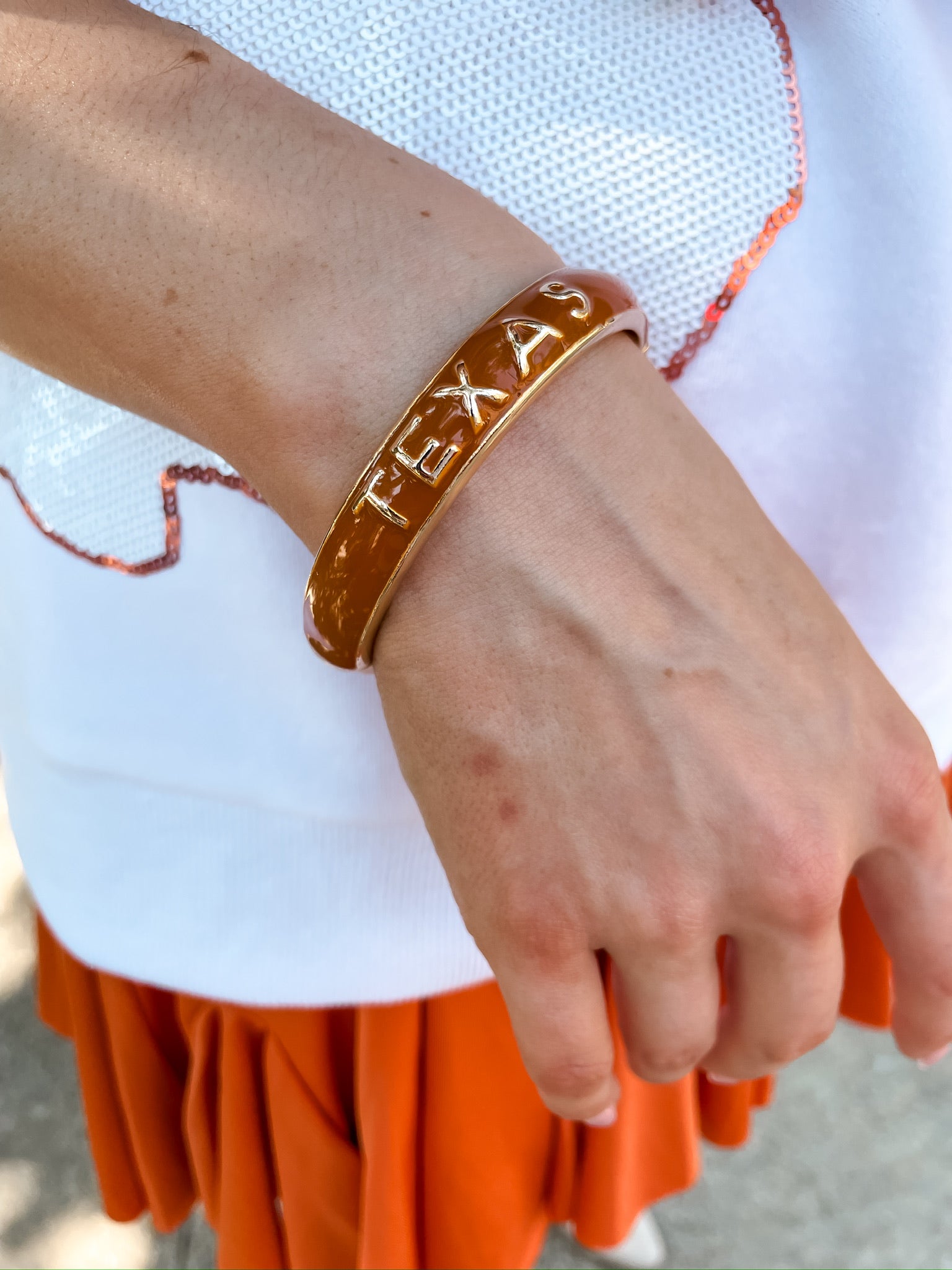 Texas Longhorns Hinge Bangle - Orange