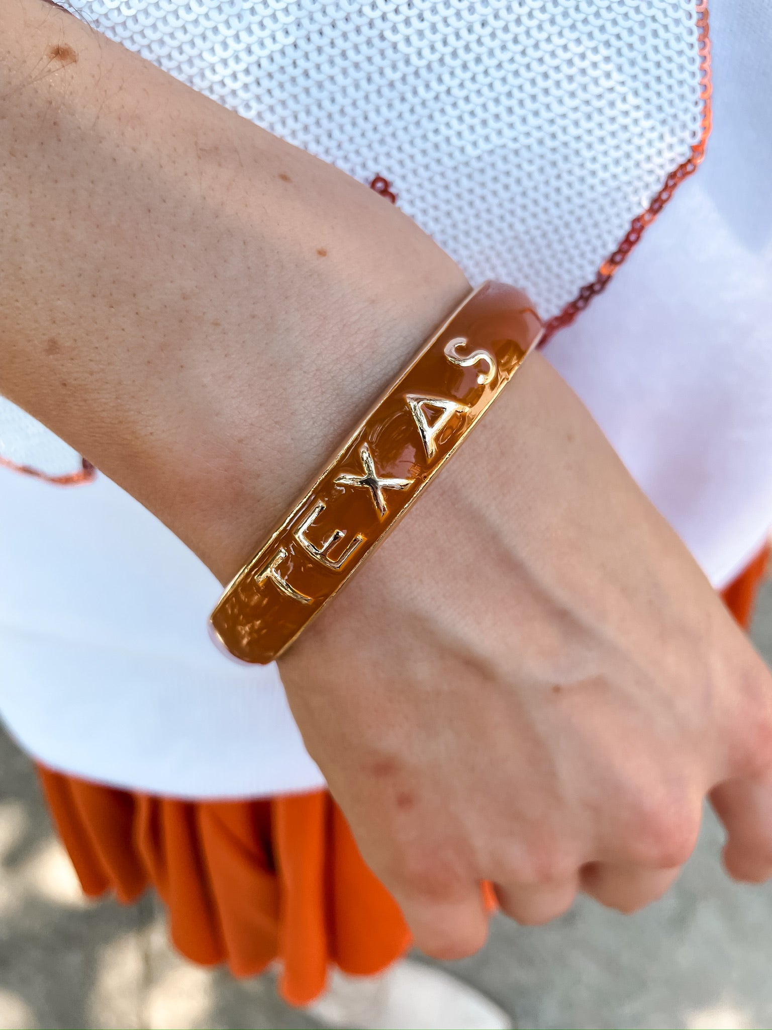Texas Longhorns Hinge Bangle - Orange