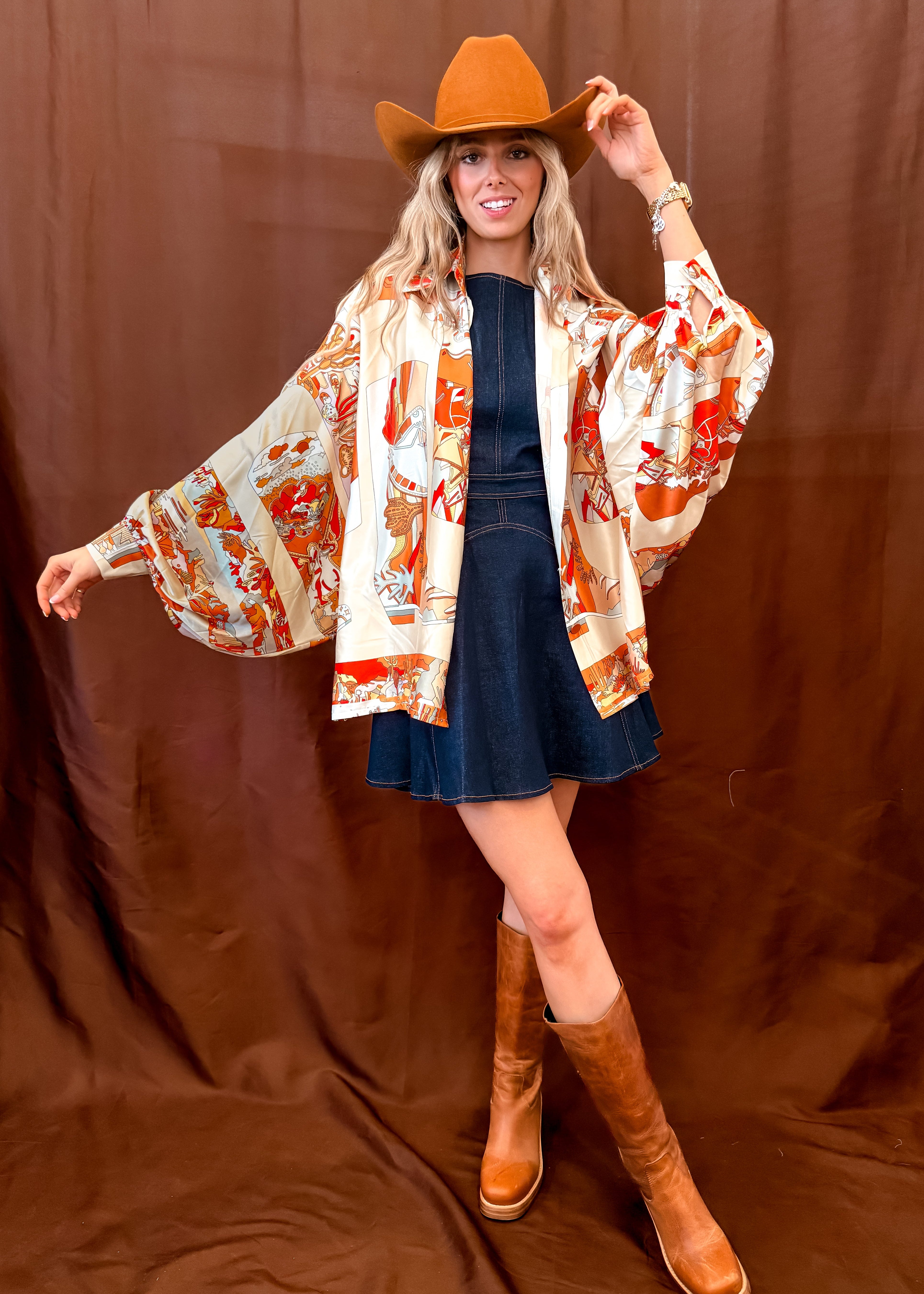 Italian Boots Top - Orange