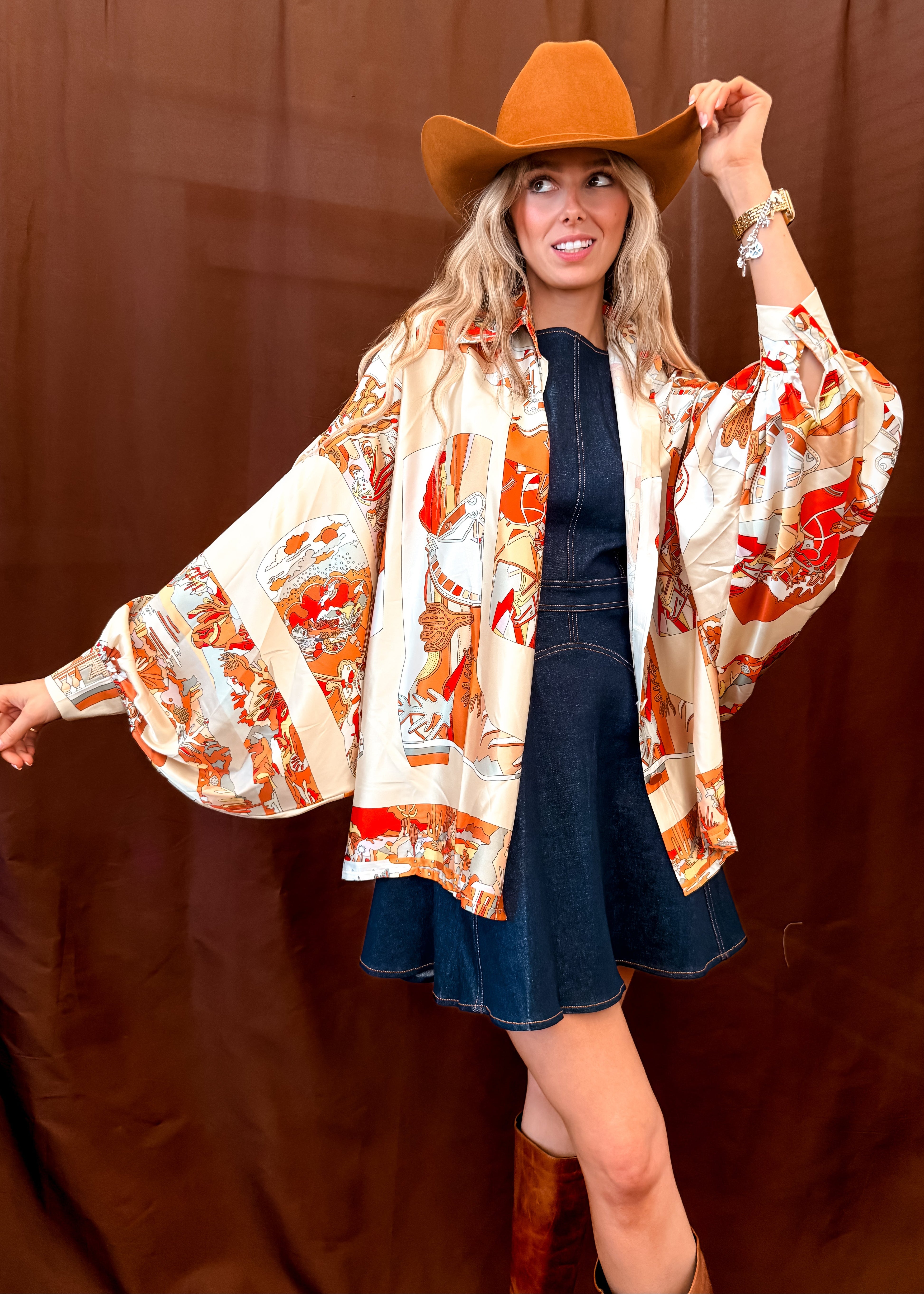 Italian Boots Top - Orange