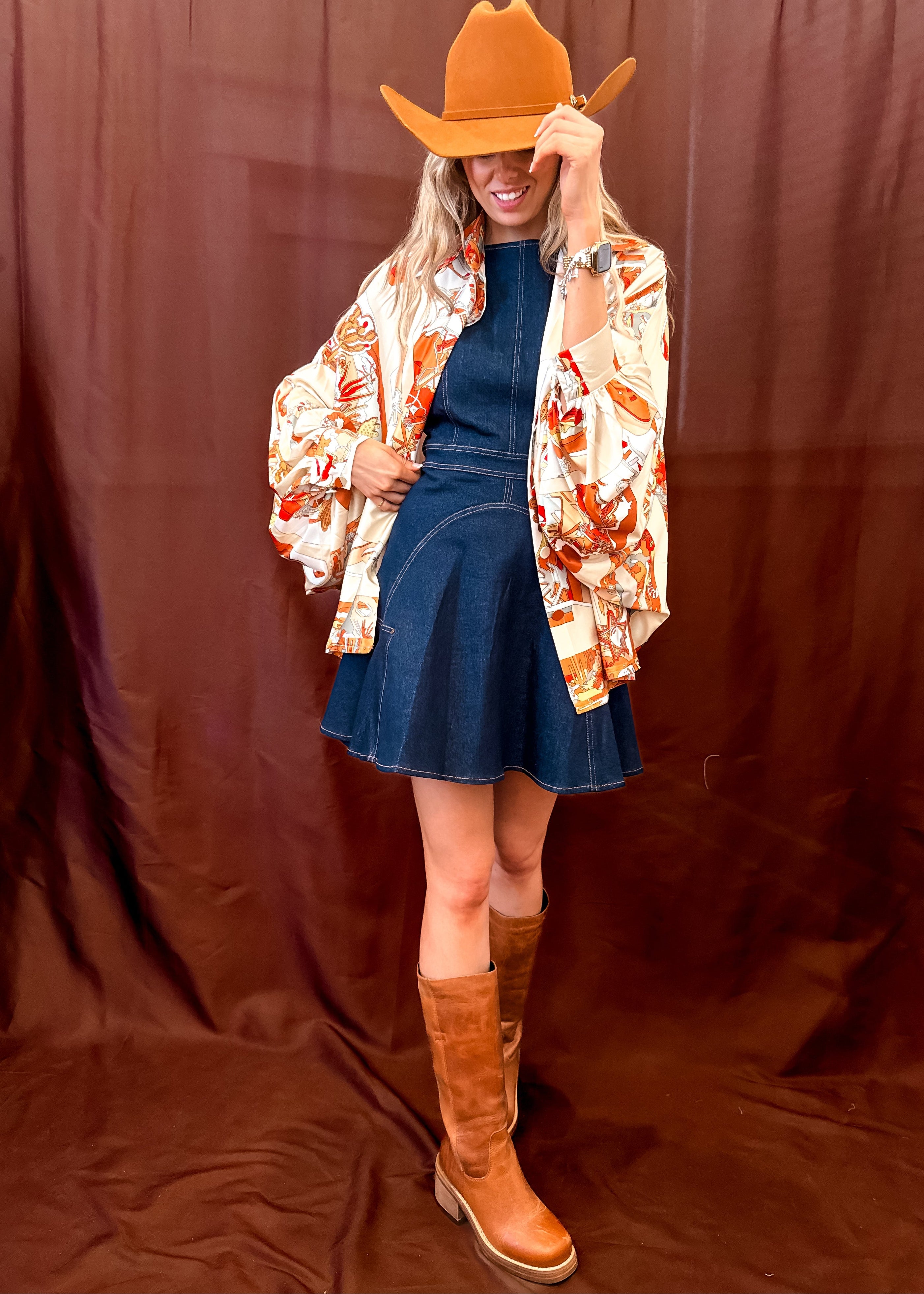 Italian Boots Top - Orange