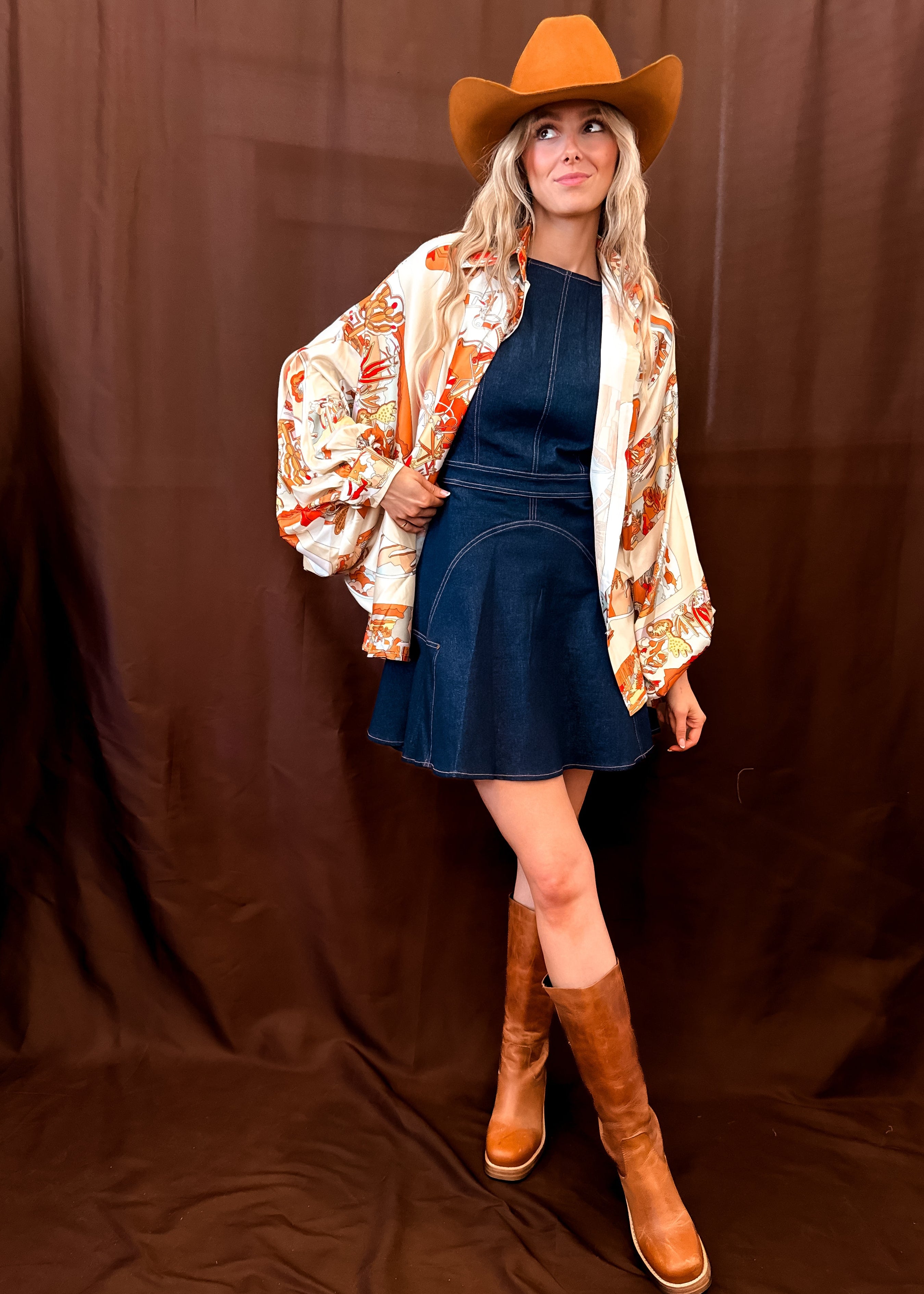 Italian Boots Top - Orange