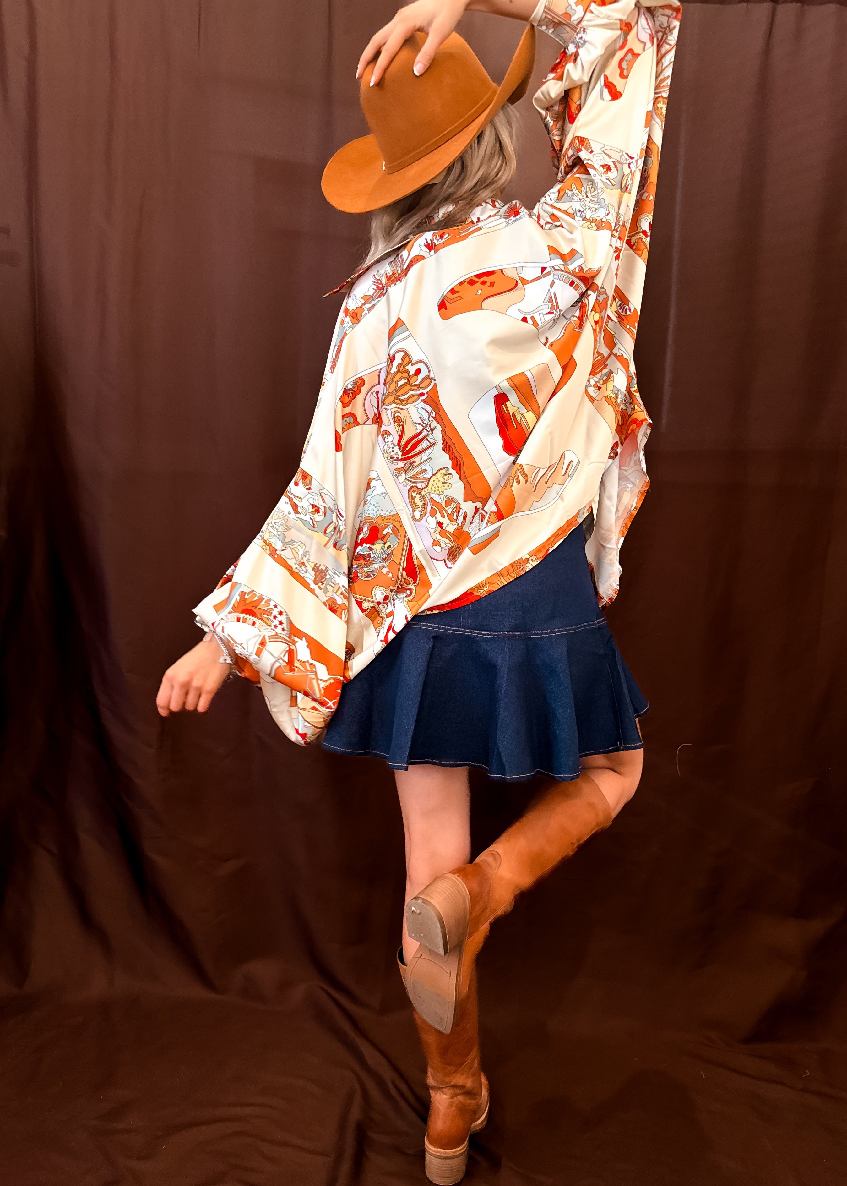 Italian Boots Top - Orange