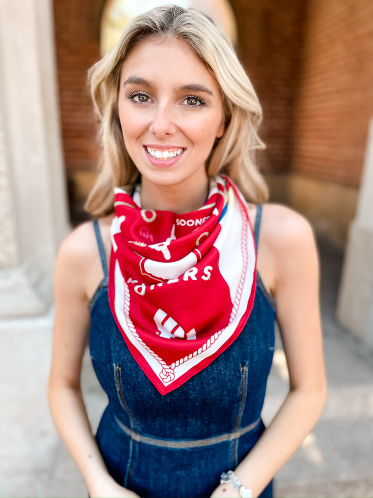 Oklahoma Sooners Silk Scarf — Tucker Brown
