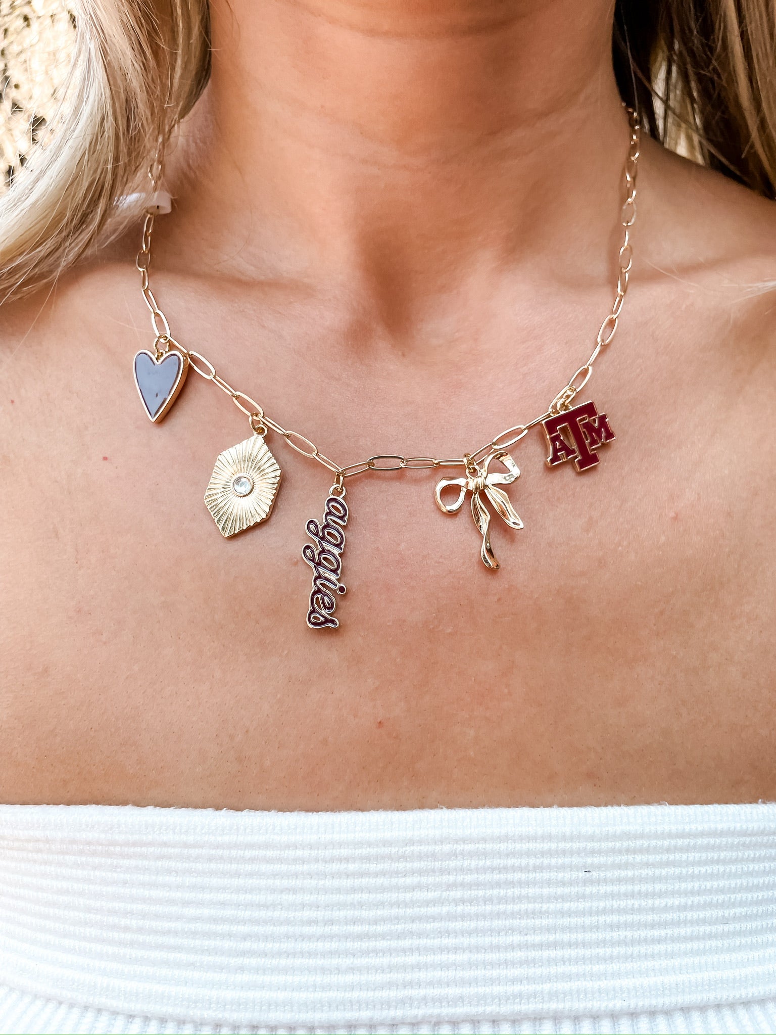 Texas A&M Aggies Paper Clip Charm Necklace