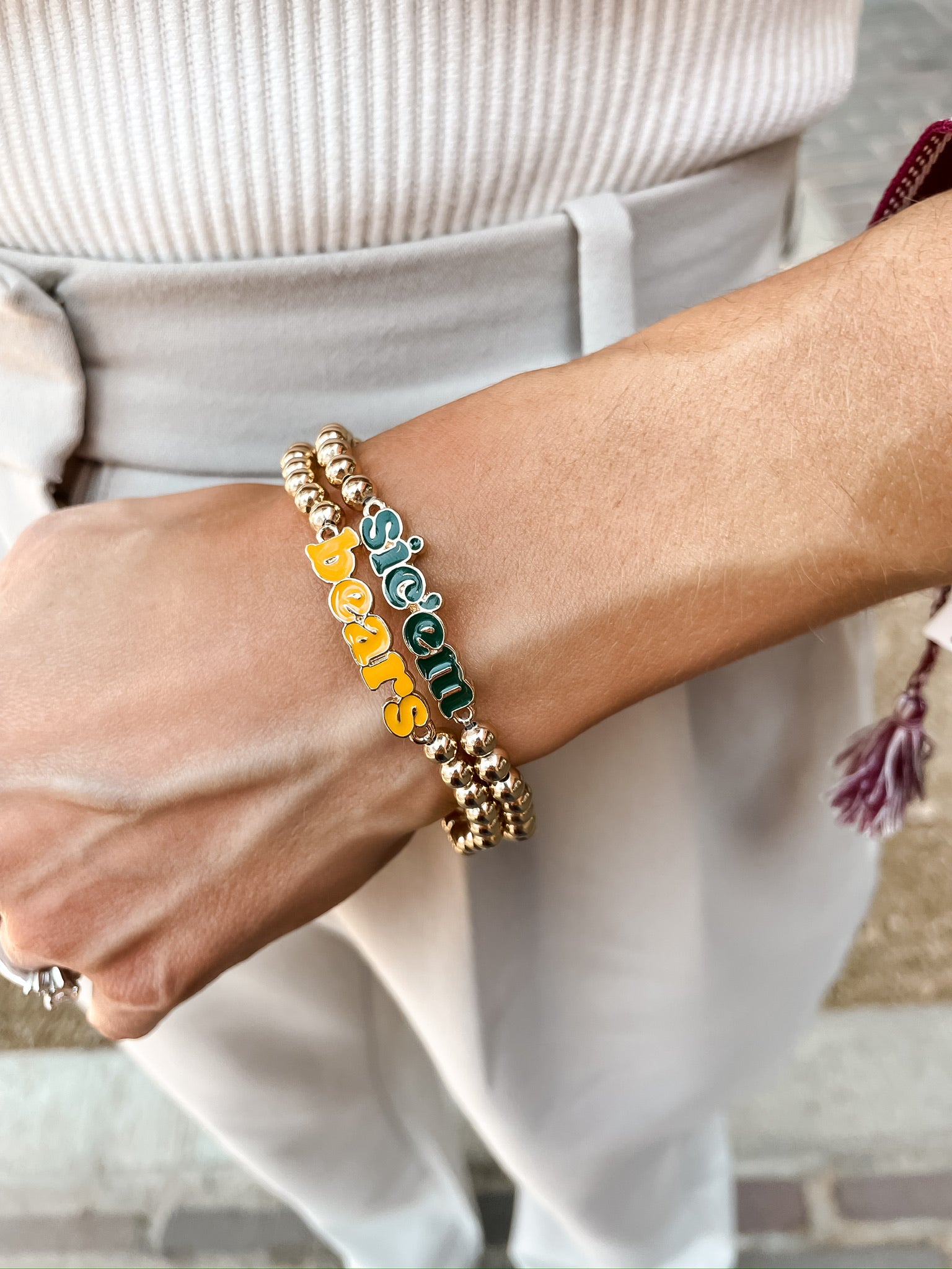 Baylor Bears Slogan Bracelet Set