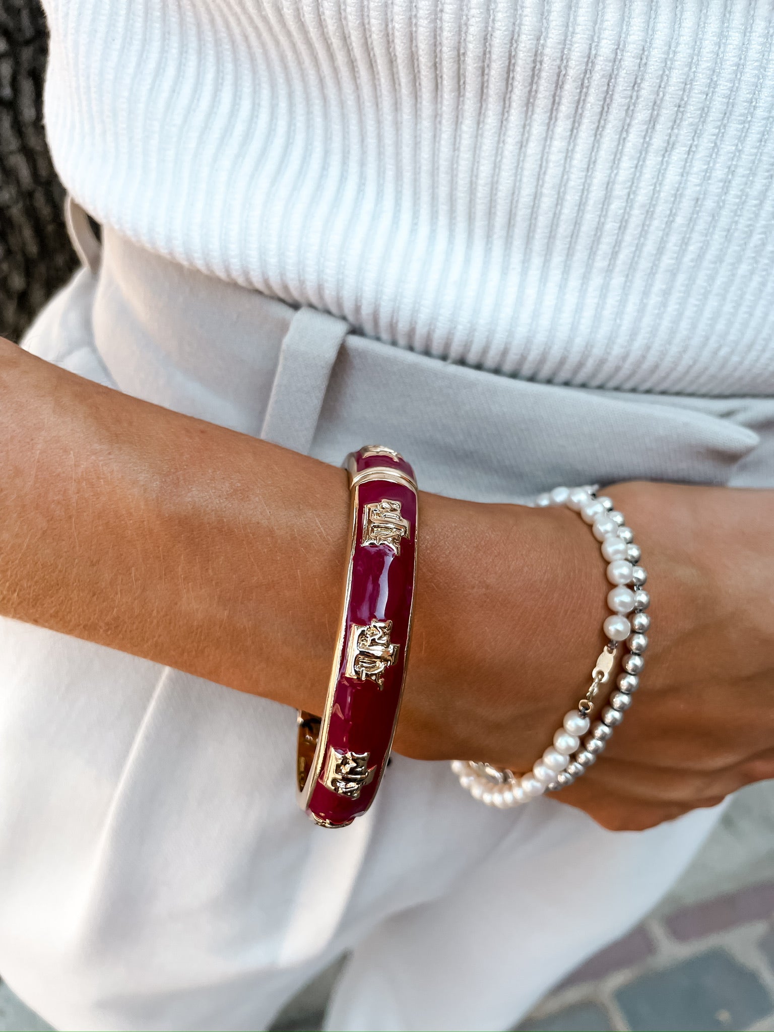 Texas A&M Aggies Hinge Bangle - Maroon