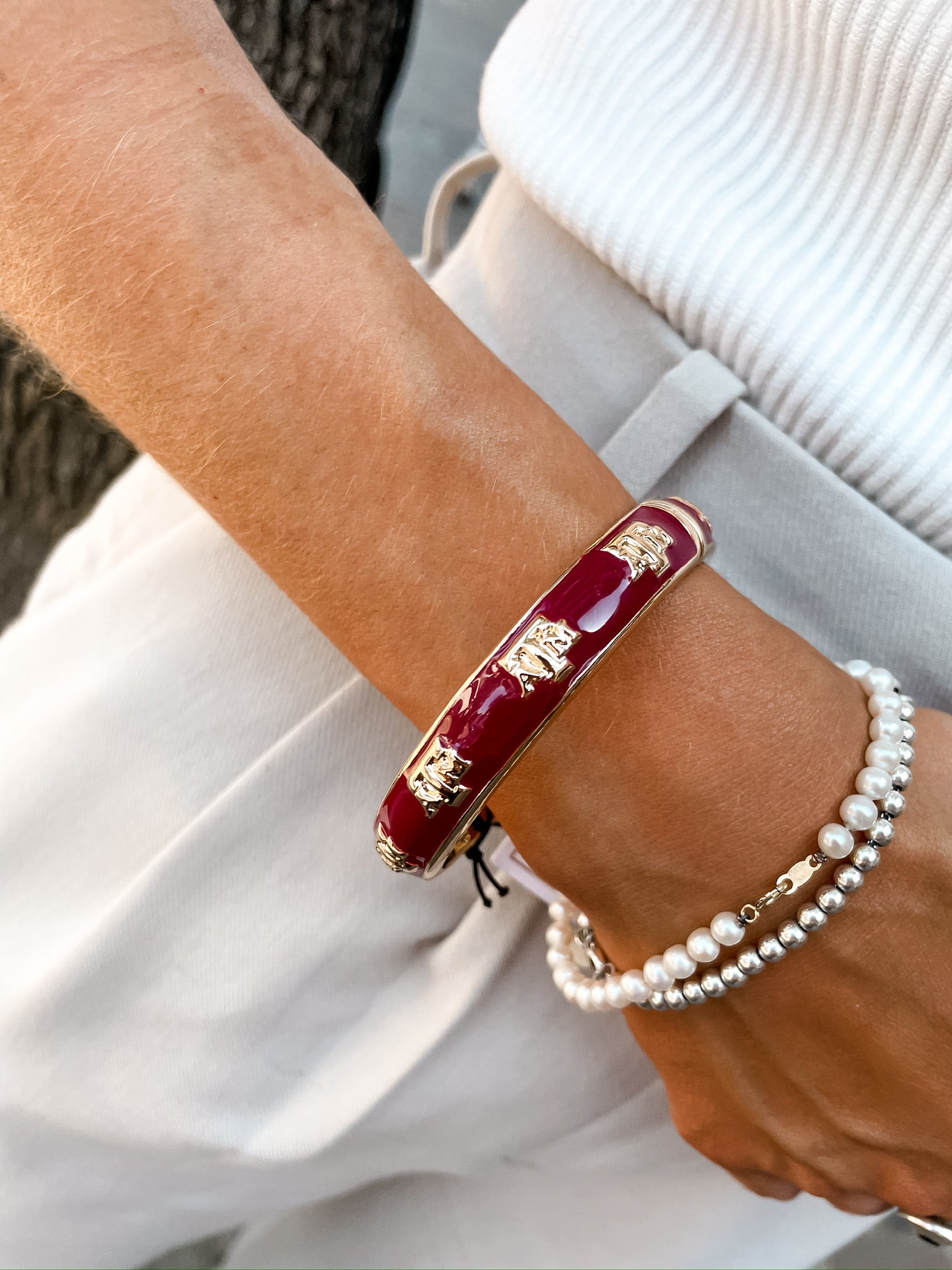Texas A&M Aggies Hinge Bangle - Maroon