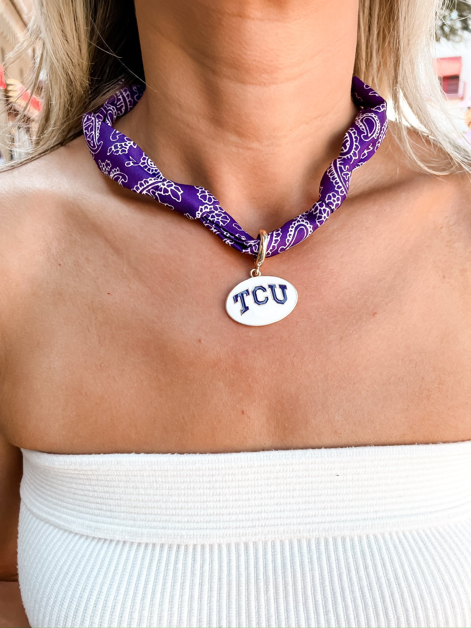 TCU Horned Frogs Scarf Necklace