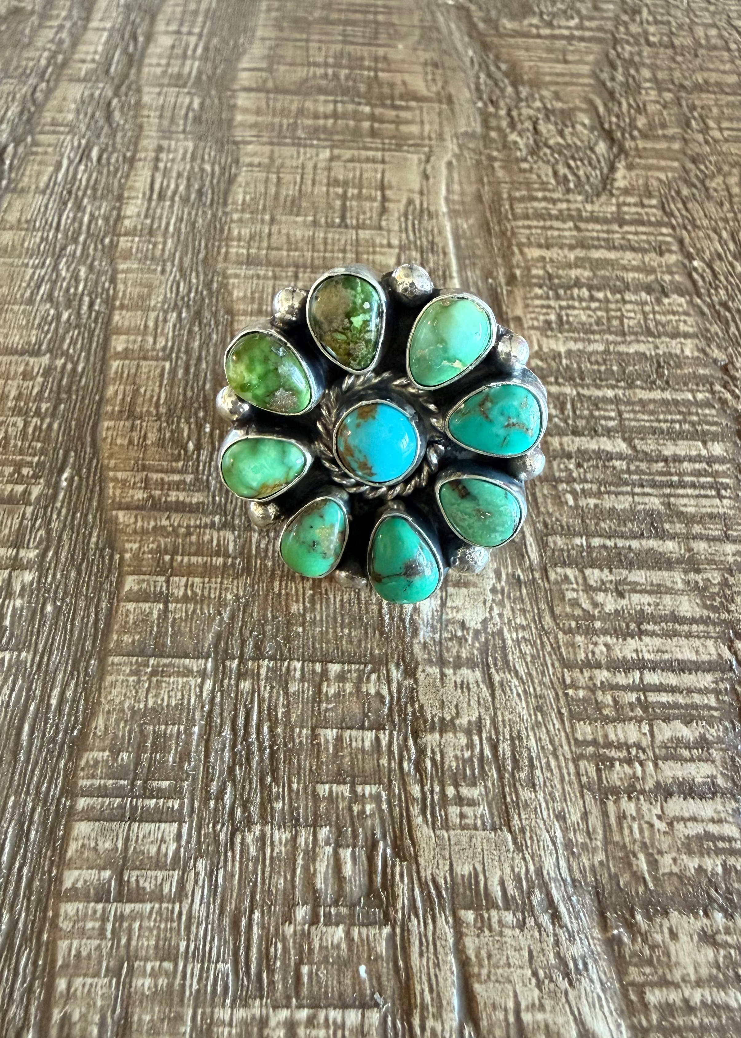 Royston Turquoise Cluster Ring