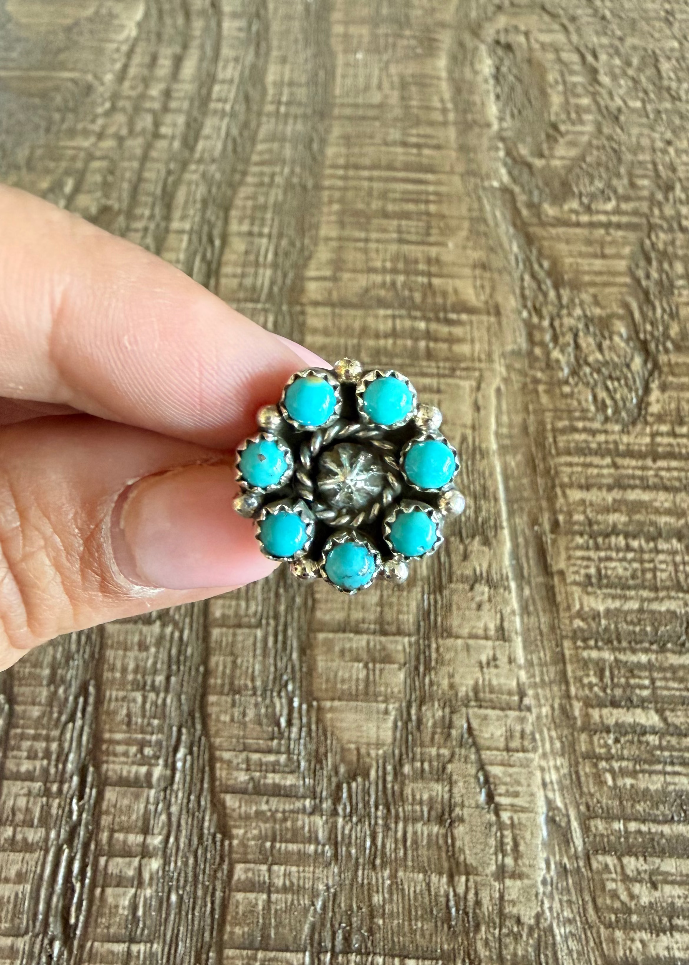 Mini Turquoise Flower Ring