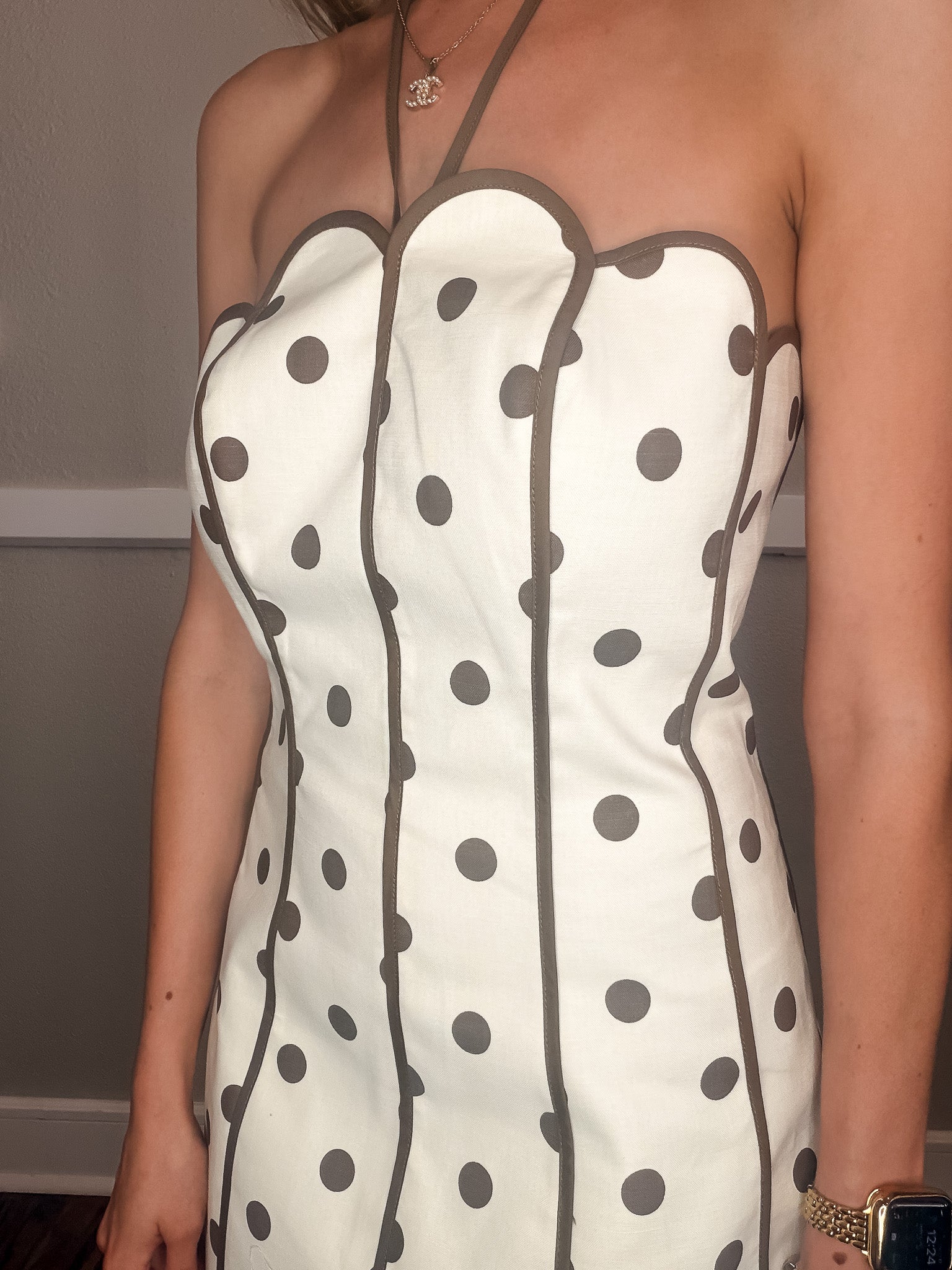 Doris Dot Dress - Brown