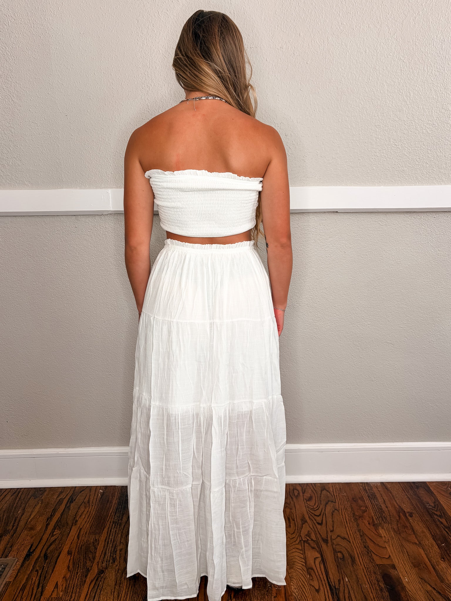 Tube Top & Skirt Set - White