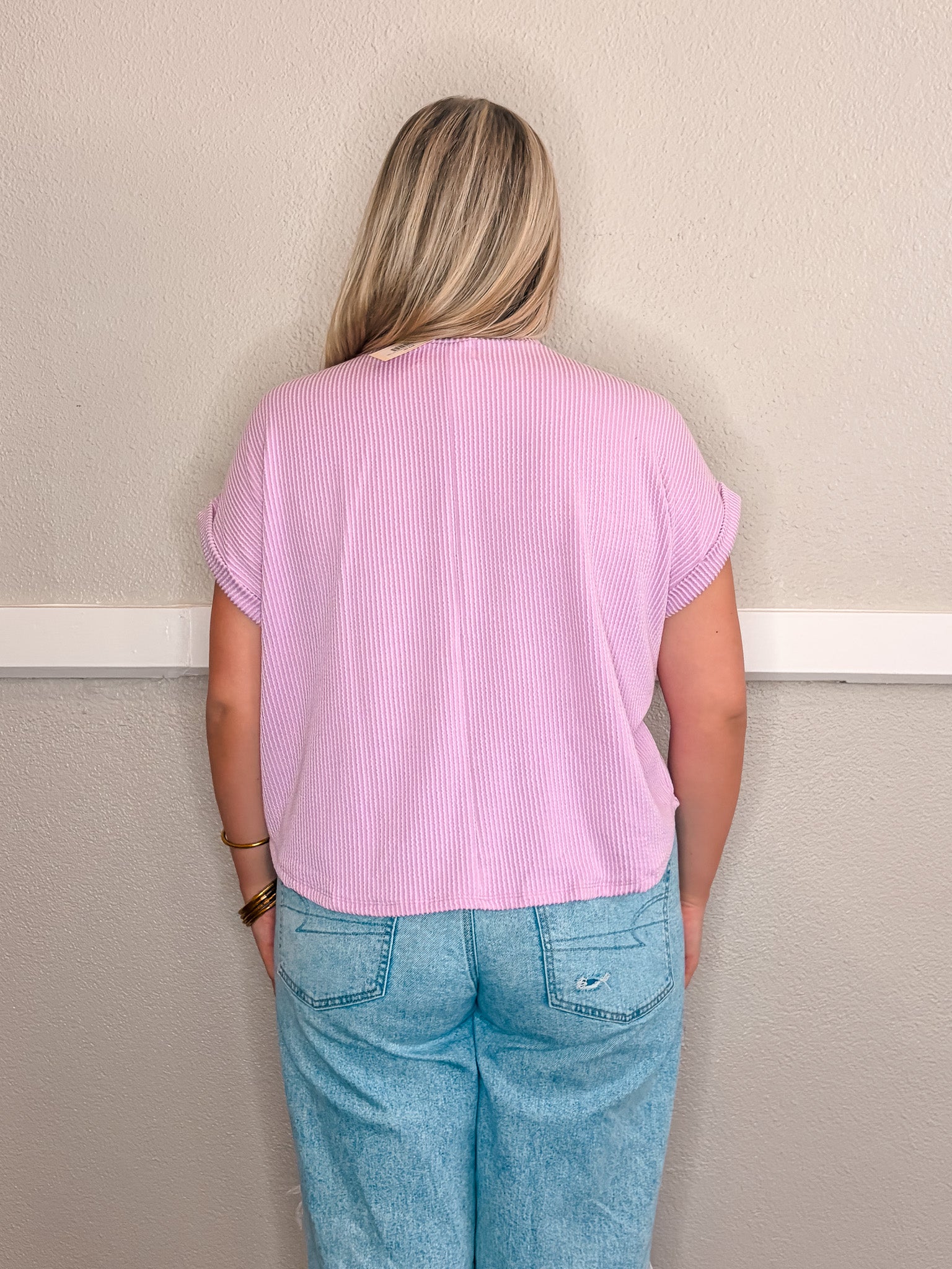 Texas Ribbed Cap Sleeve Top - Lilac