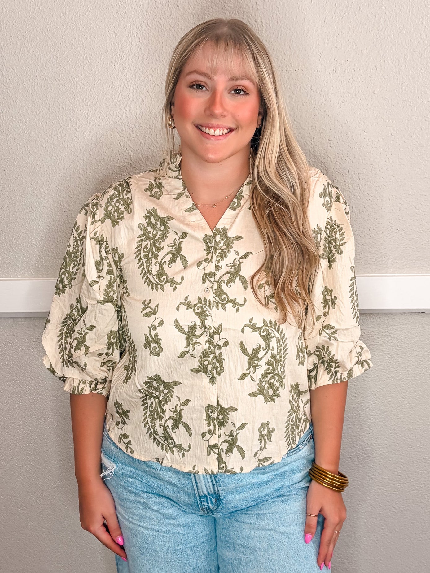 Filigree Top - Olive