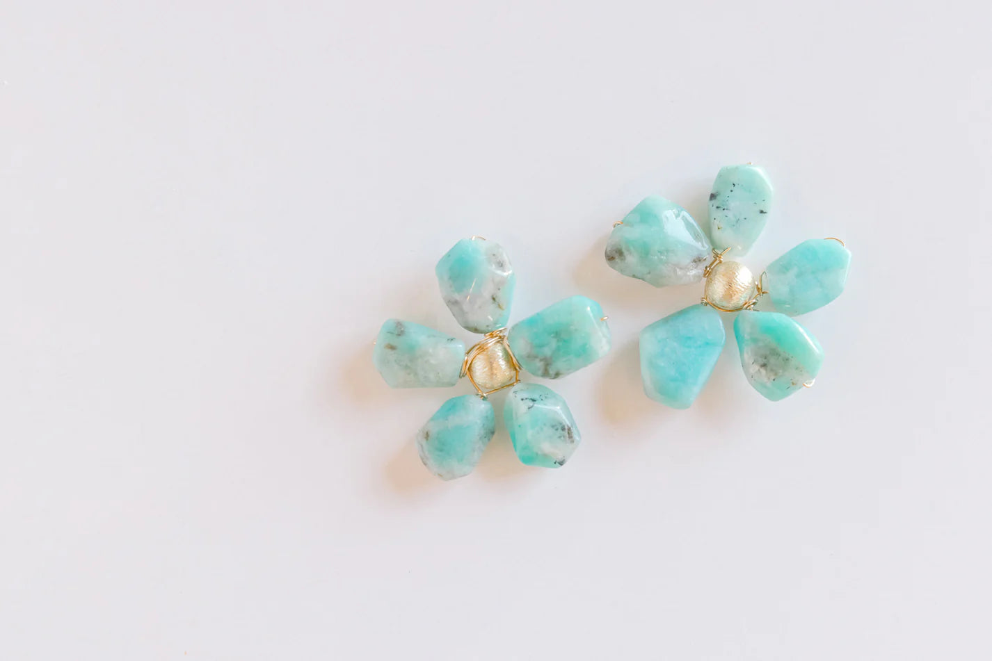 Amazonite Flower Earrings