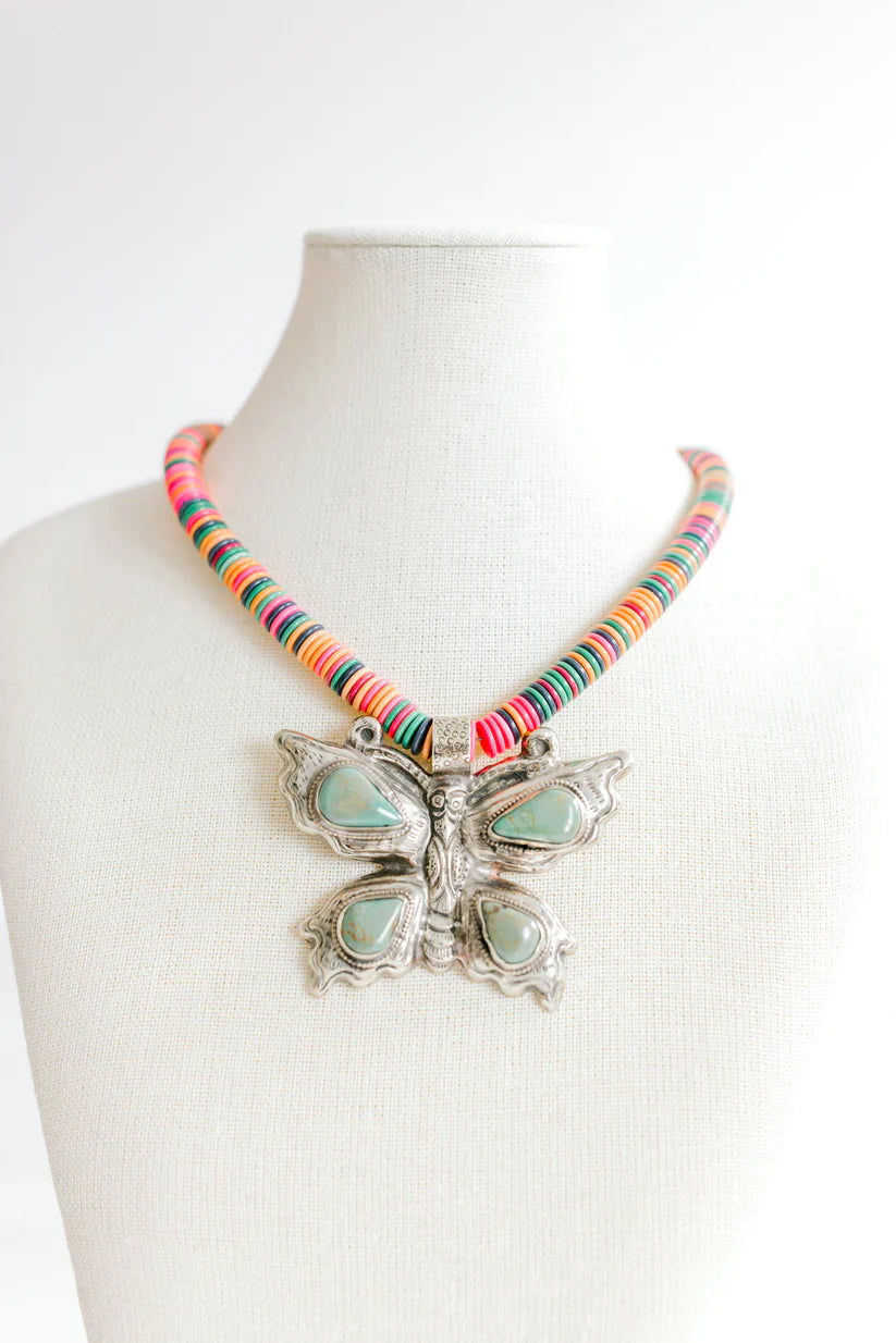 Butterfly Statement Necklace - Multi