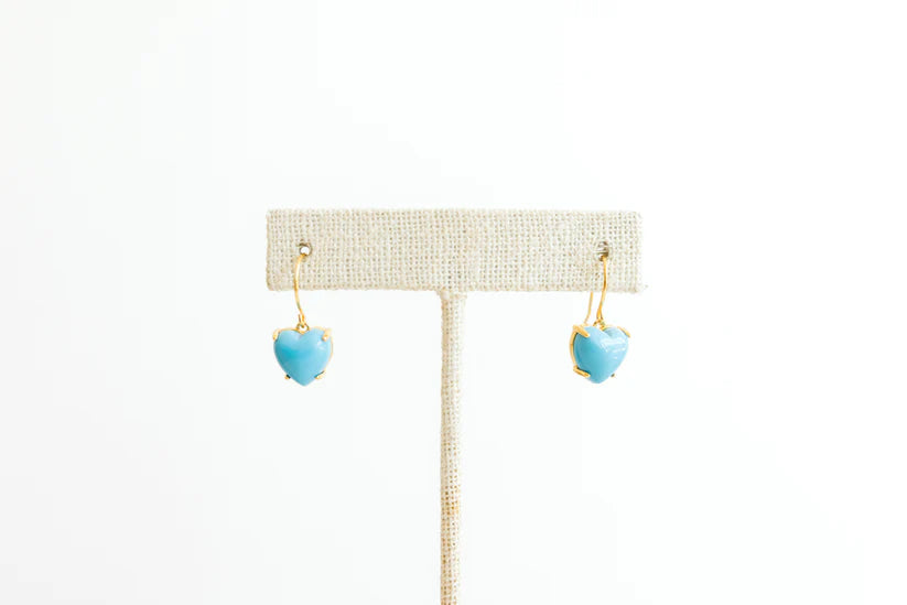 Turquoise Drop Heart Earrings