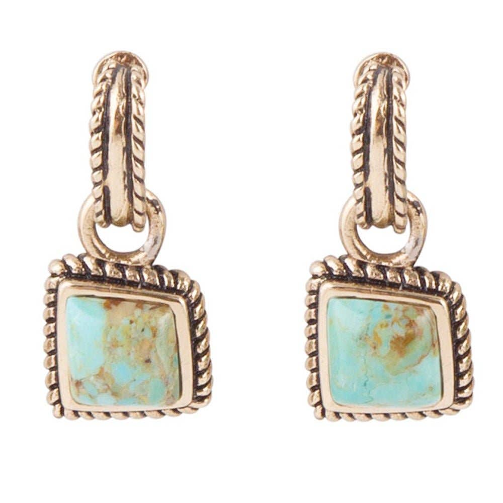 BARSE JEWELRY WOMEN Jewelry Roped Around Turquoise Earrings - Tucker Brown