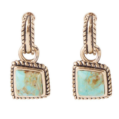 BARSE JEWELRY WOMEN Jewelry Roped Around Turquoise Earrings - Tucker Brown