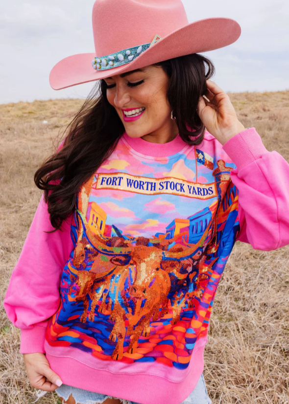 Fort Worth Stockyards Sequin Sweatshirt