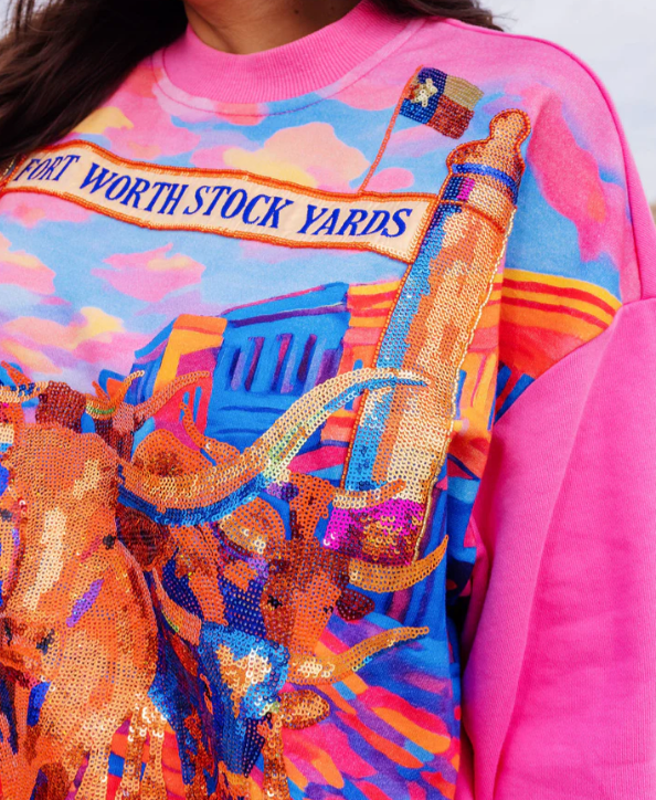 Fort Worth Stockyards Sequin Sweatshirt