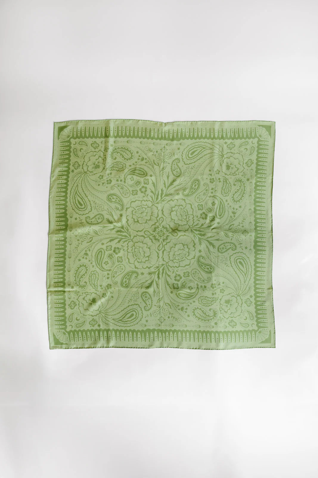 Bankroll Green Silk Square Scarf