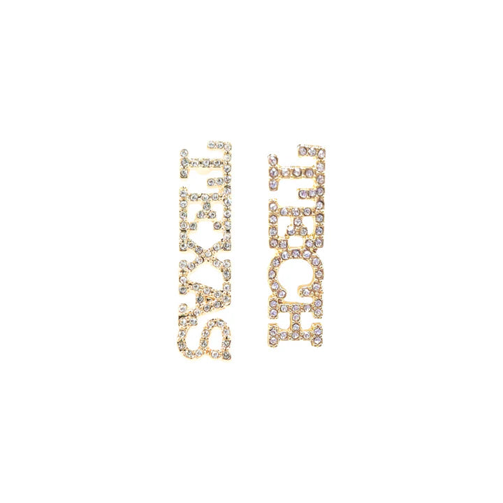 Texas Tech Rhinestone Stud Earrings